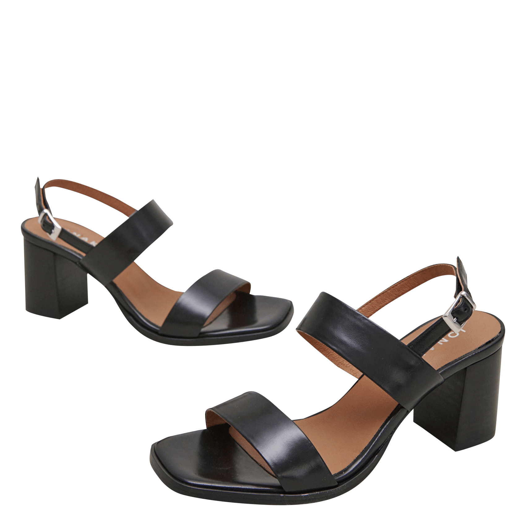 Heeled leather sandals JONAK Black