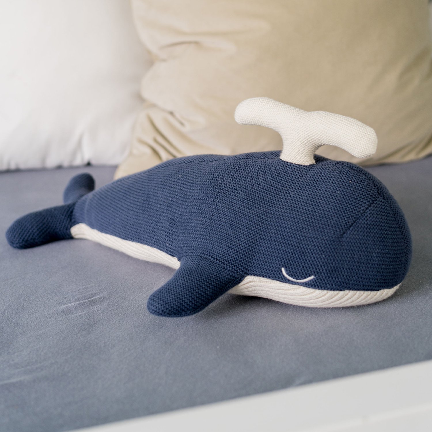 Cotton crochet whale soft toy KINDSGUT Blue