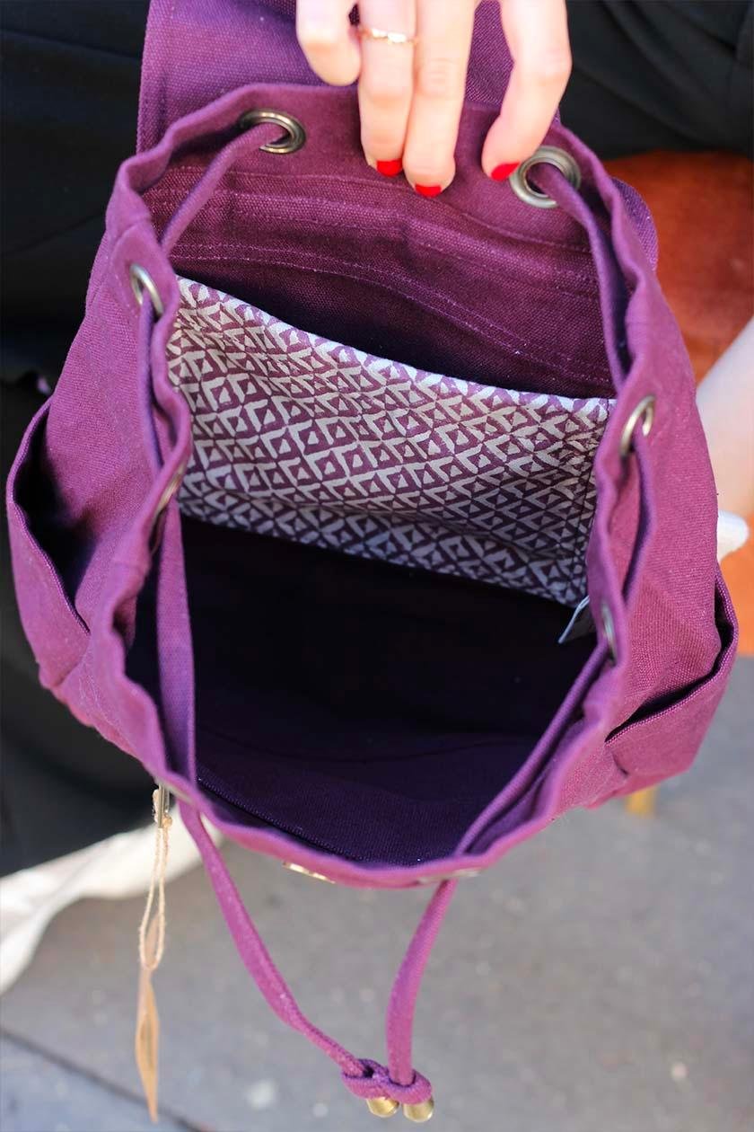 Cotton backpack Purple