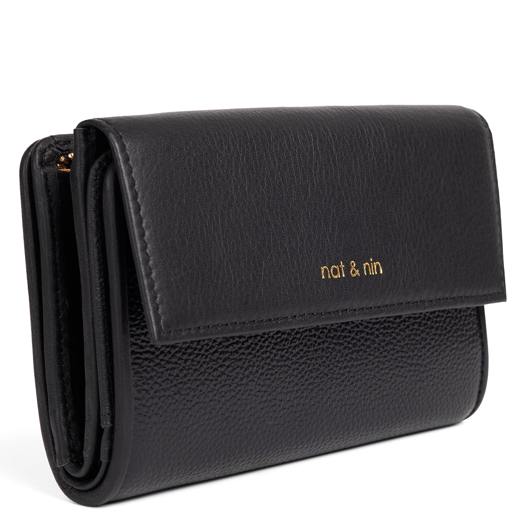 Portefeuille en cuir NAT & NIN Noir