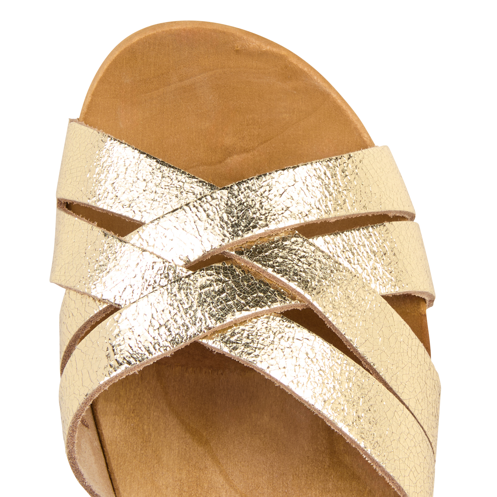 Glanzende, leren sandalen BOSABO Goudkleurig