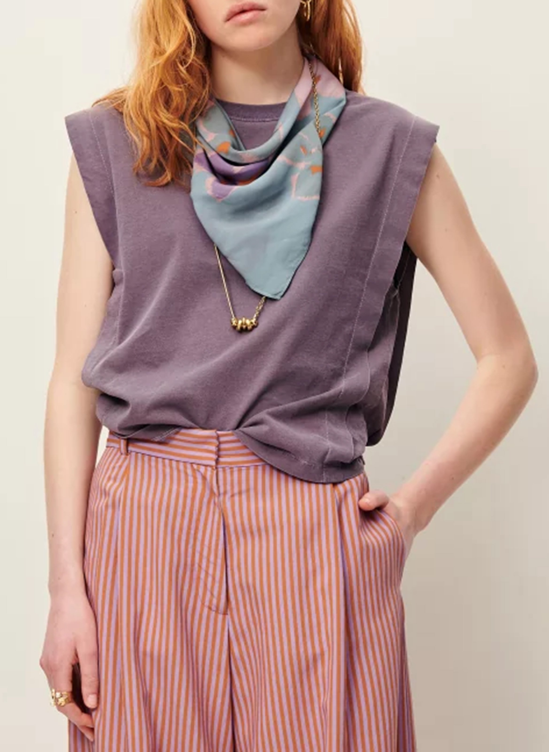 Round-neck cotton T-shirt SESSUN Beige
