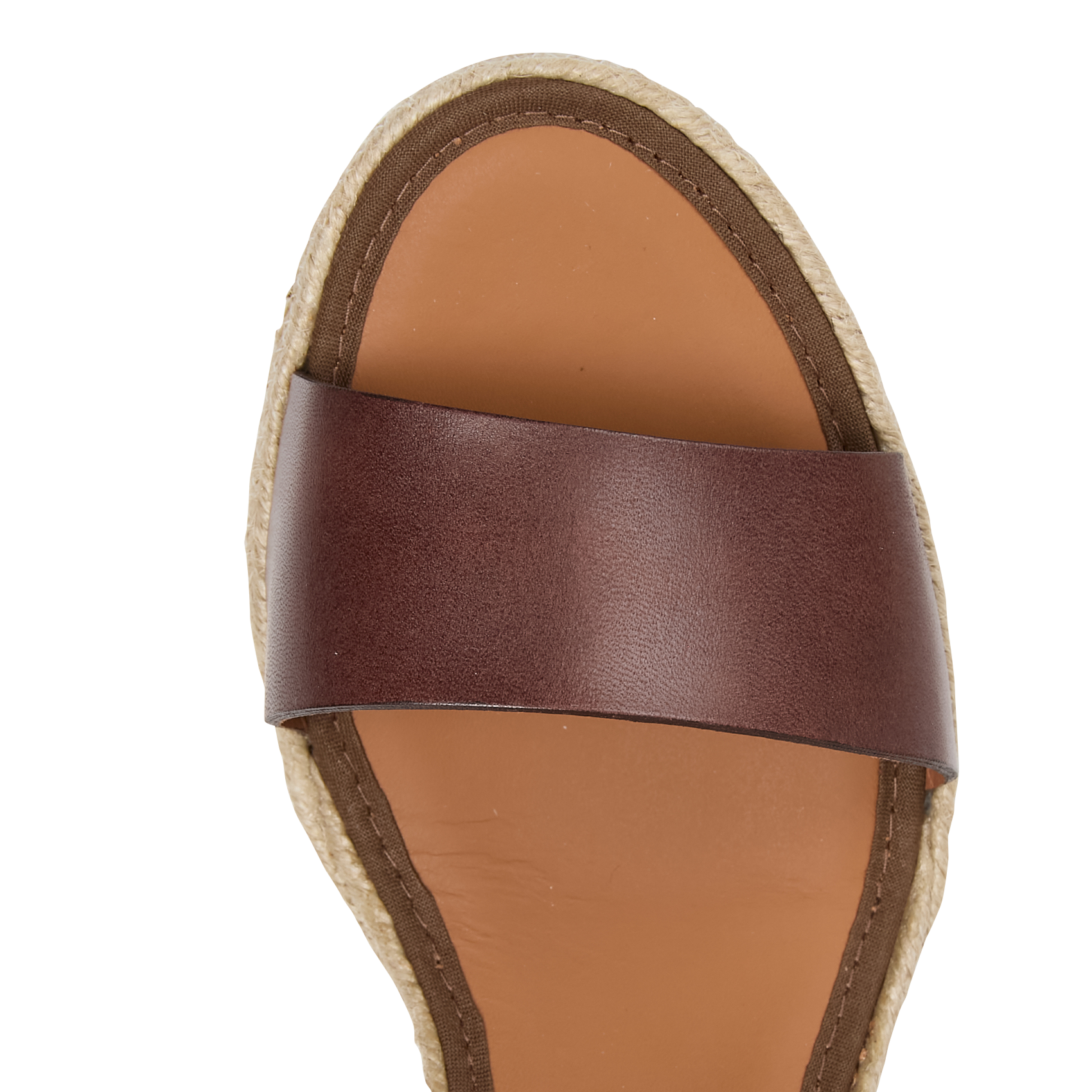 Espadrilles compensées bicolore en cuir Marron