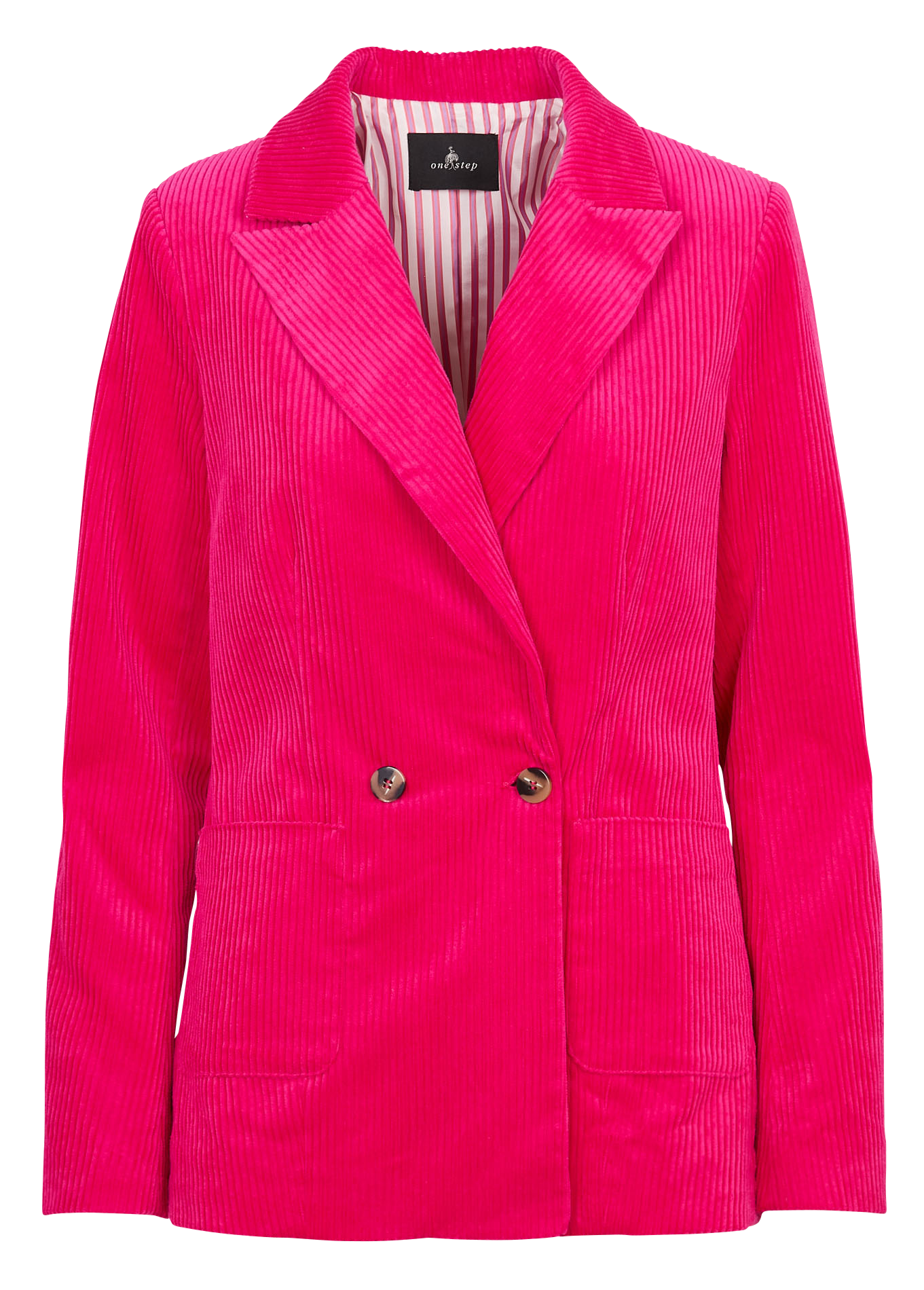 Gerade geschnittener Blazer aus Baumwolle ONE STEP Rosa