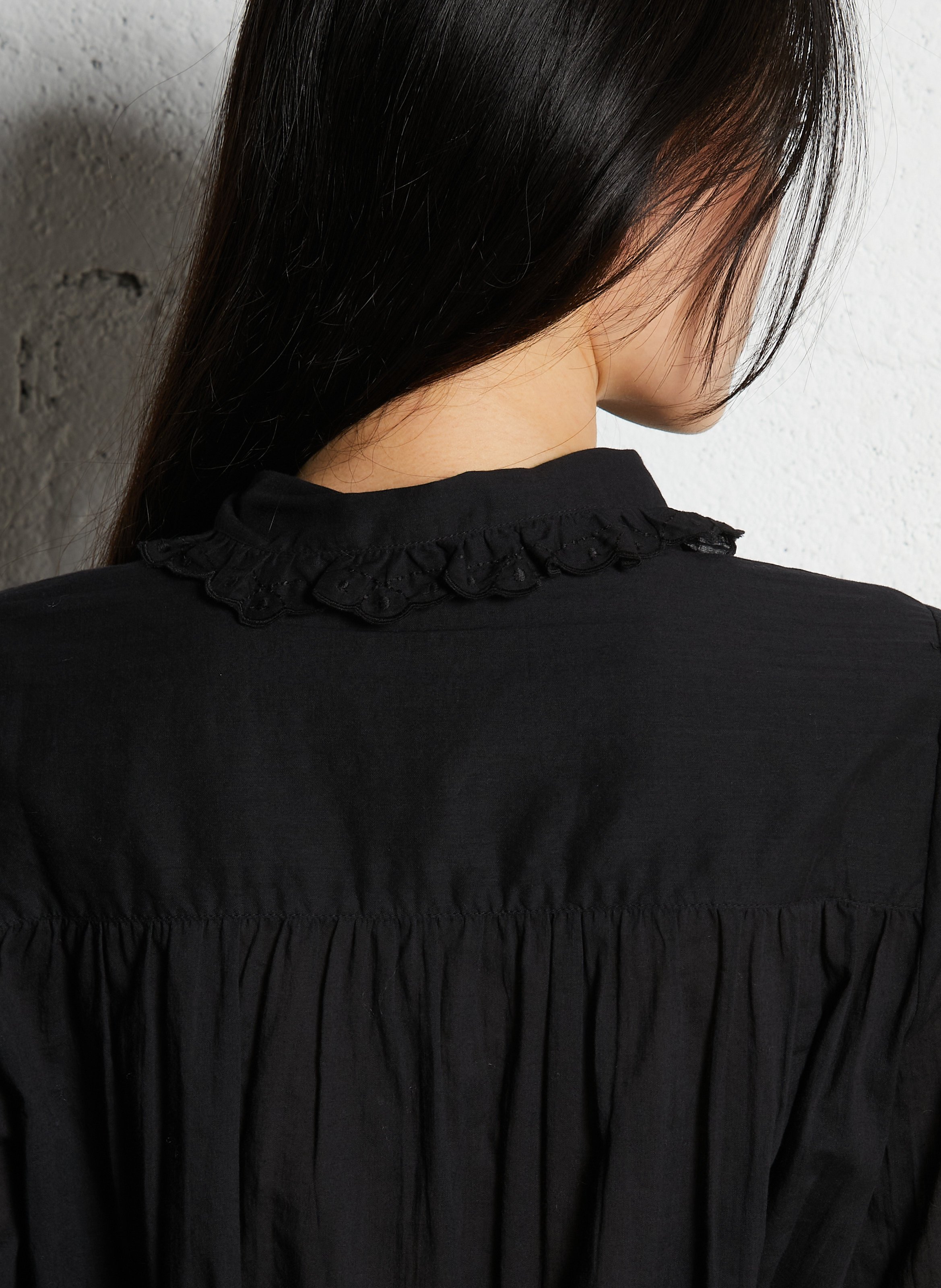 Blusenhemd mit Baumwoll-Peter-Pan-Kragen EMILE ET IDA Schwarz