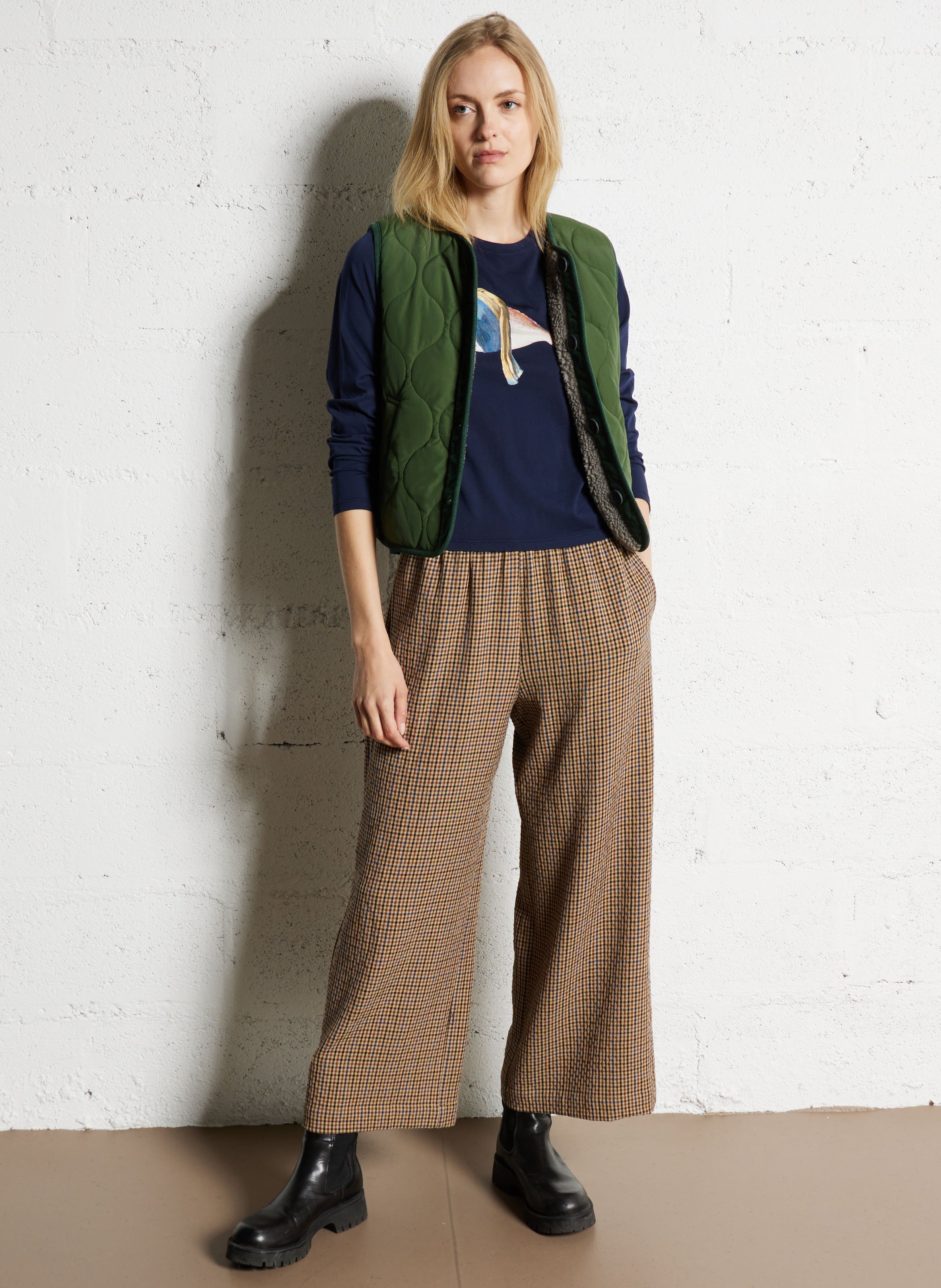 Veste sans manches courte réversible NICE THINGS Kaki