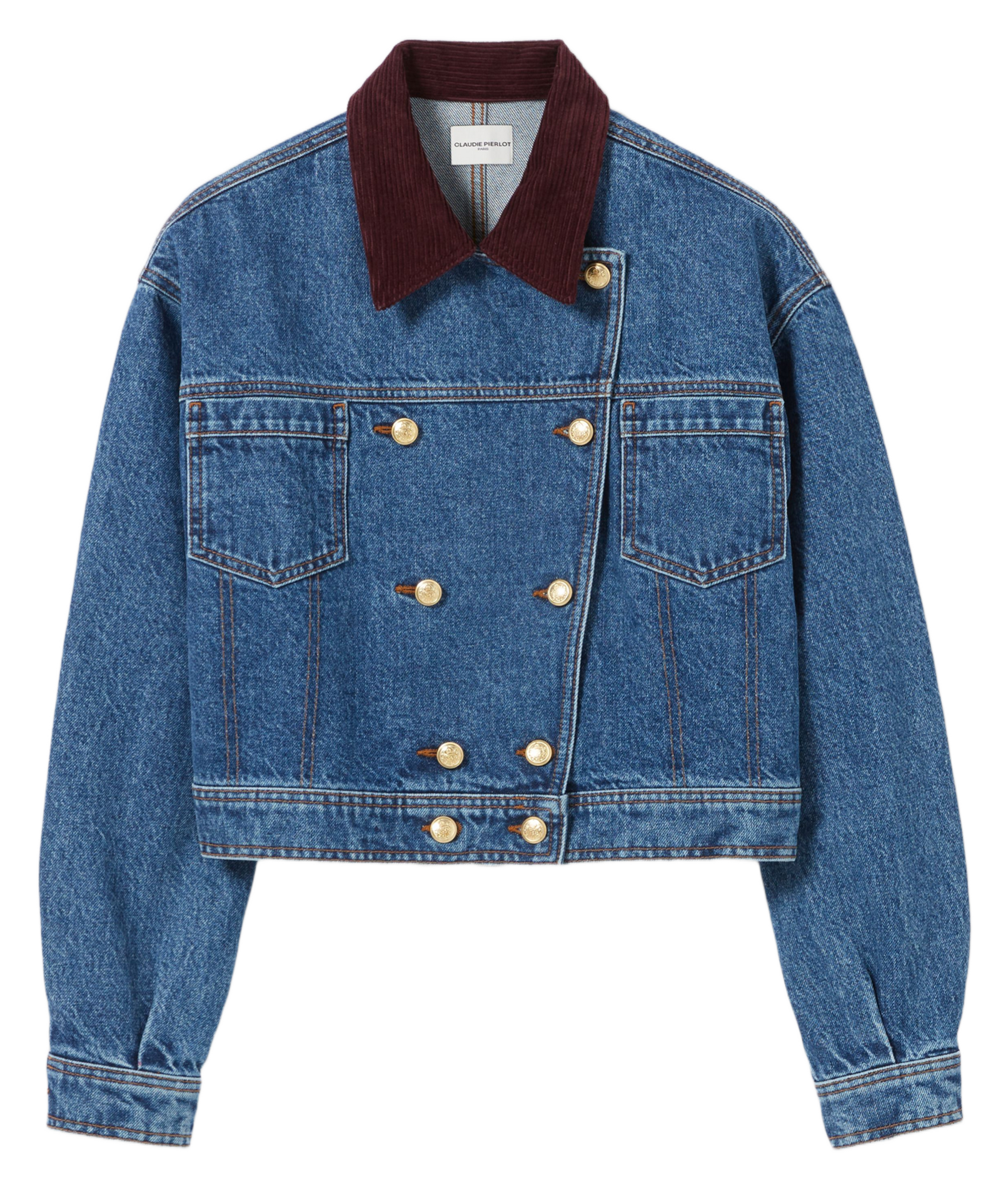 Veste en jean droite en coton CLAUDIE PIERLOT Bleu