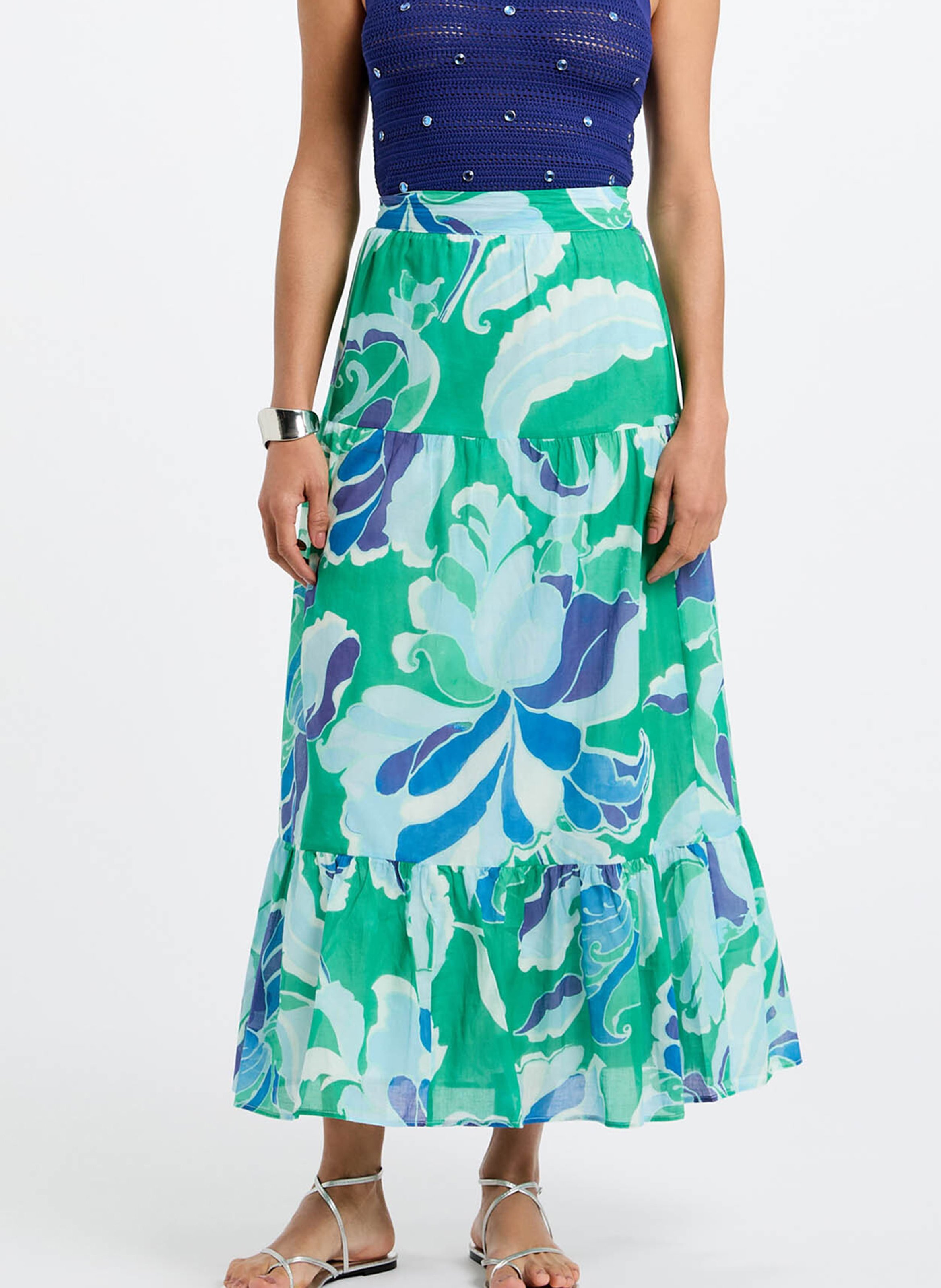 Jupe midi à imprimé floral MORGAN Multicolore