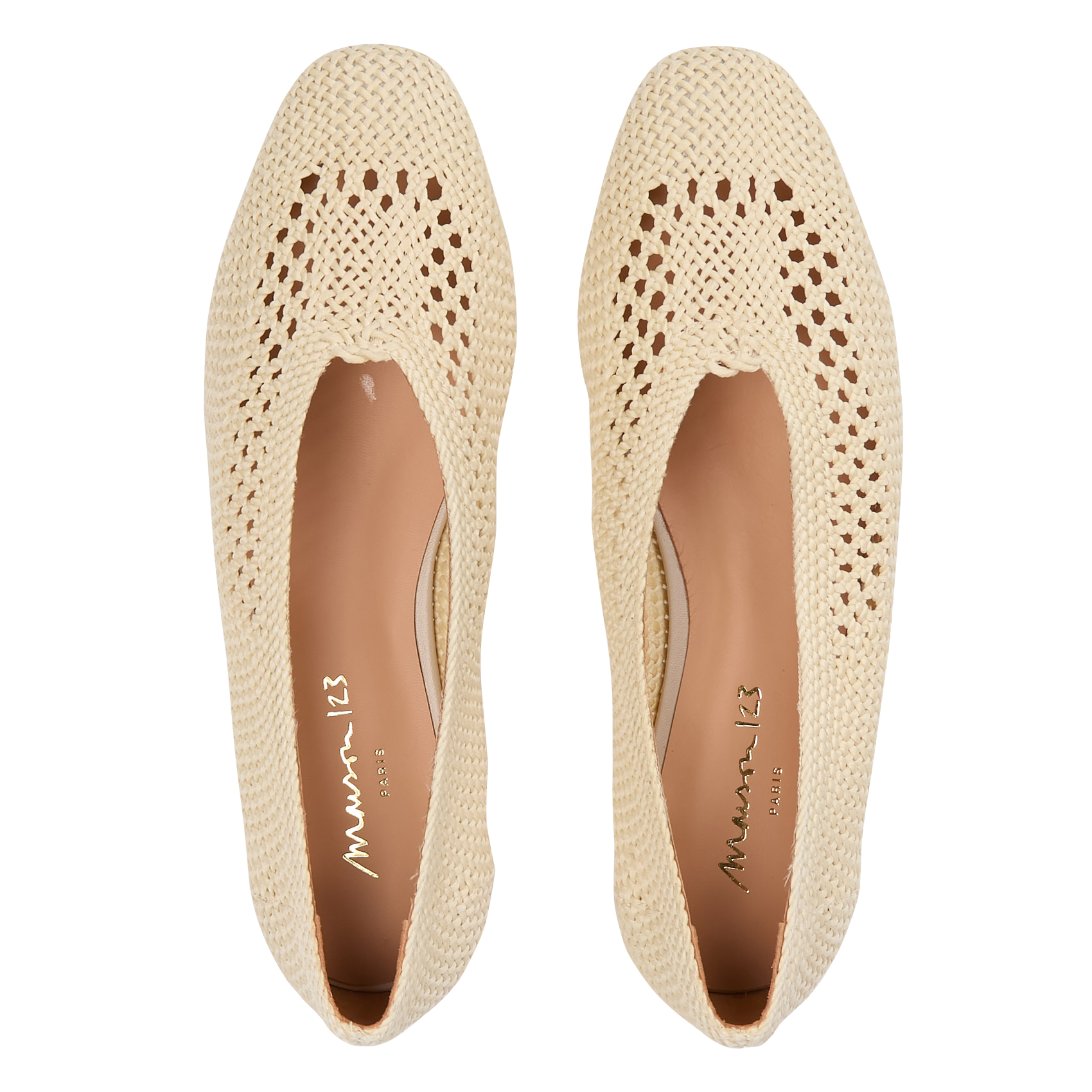Straw ballet flats MAISON 123 White