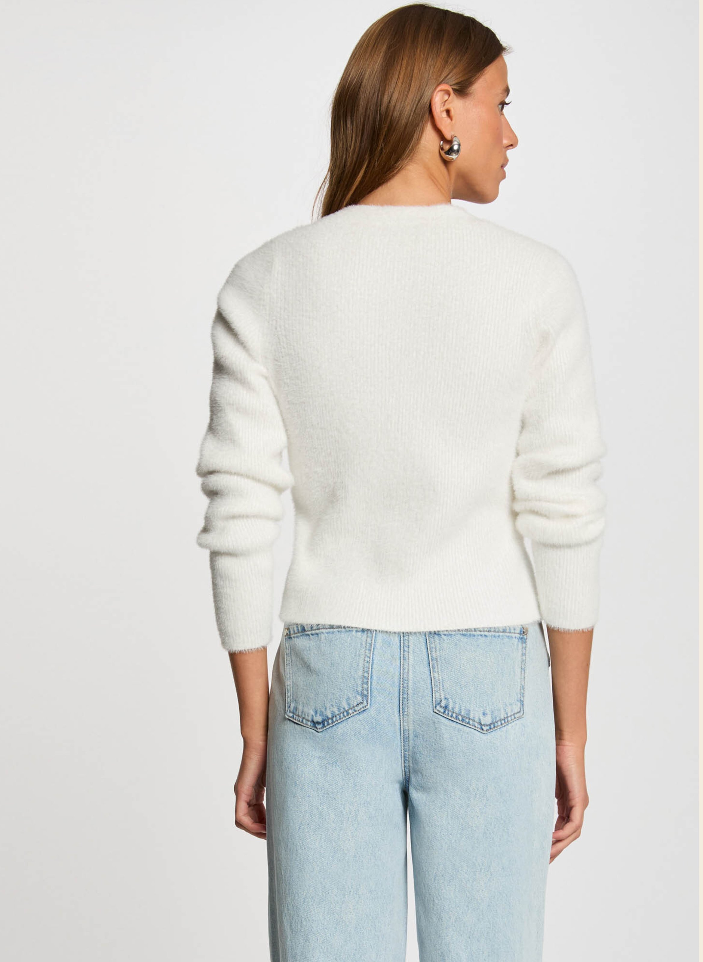 Strickjacke - Schalkragen MORGAN Weiss