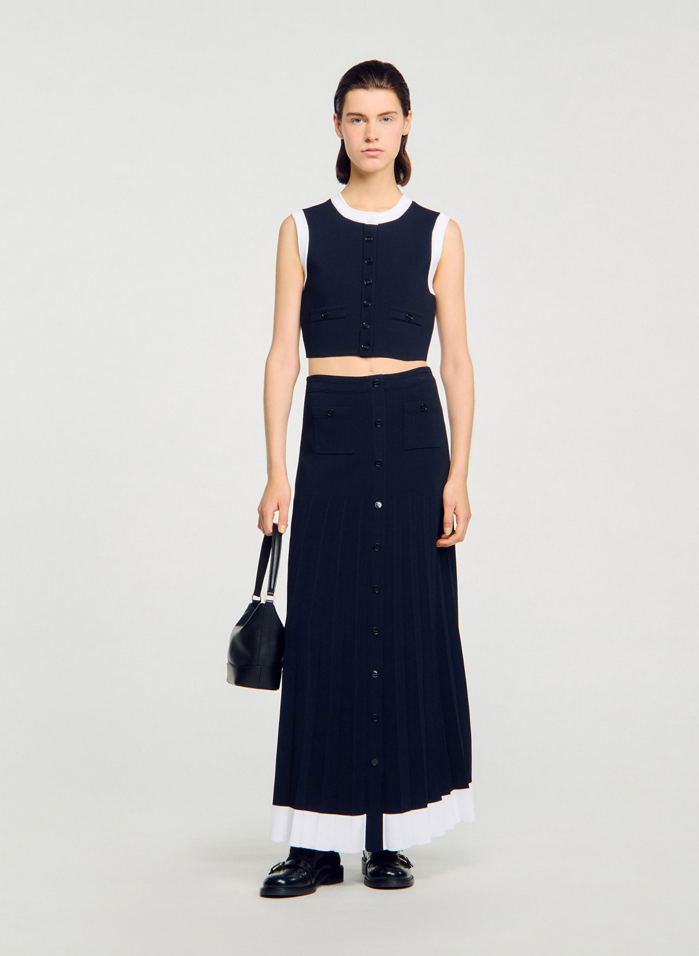 Croptop met knoopjes SANDRO Blauw