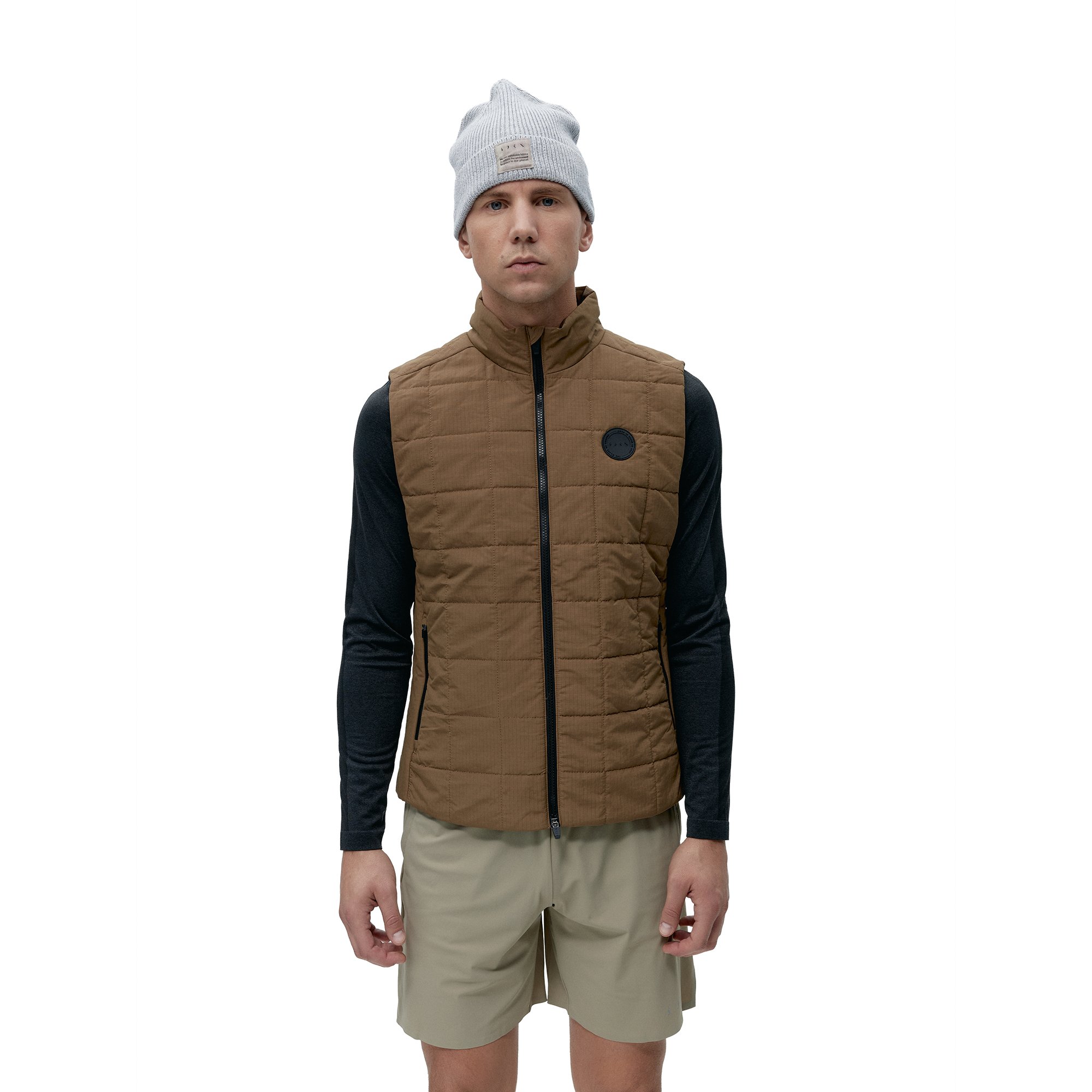 MERRIT sports vest with zipper BORN LIVING YOGA Brown