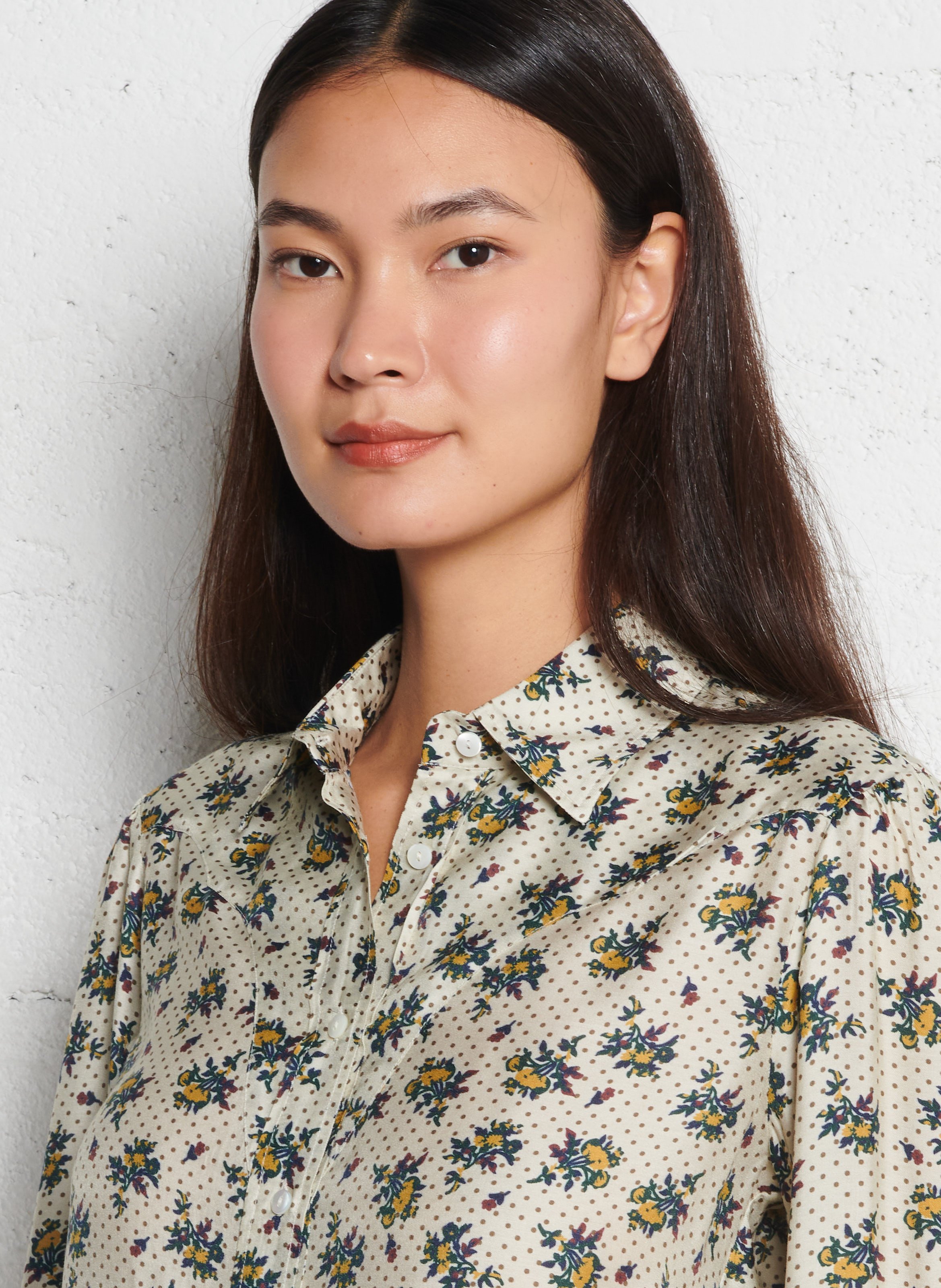 Chemise fluide droite imprimée DIEGA Bleu