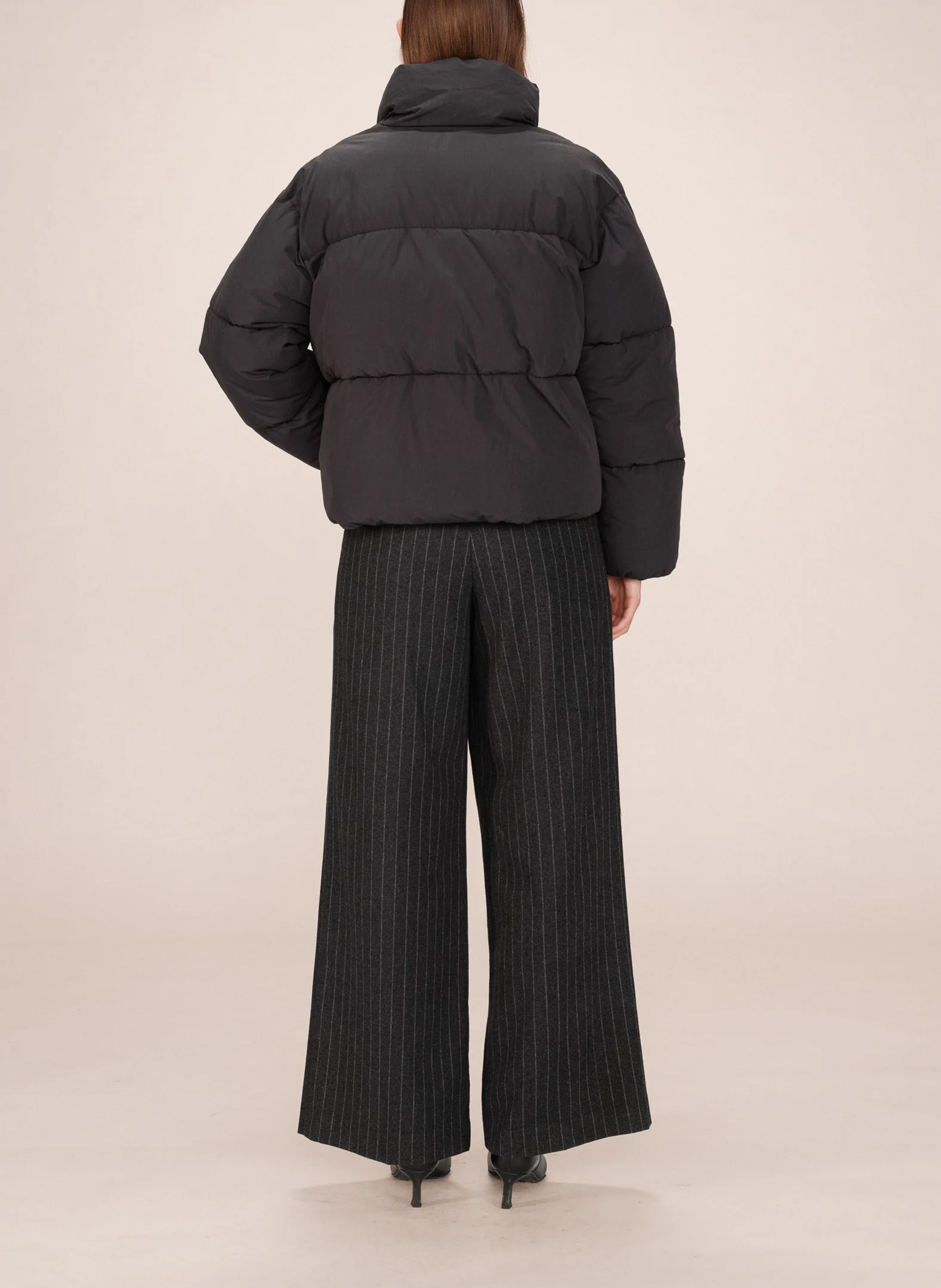 High-neck cotton-blend down jacket GRACE ET MILA Black