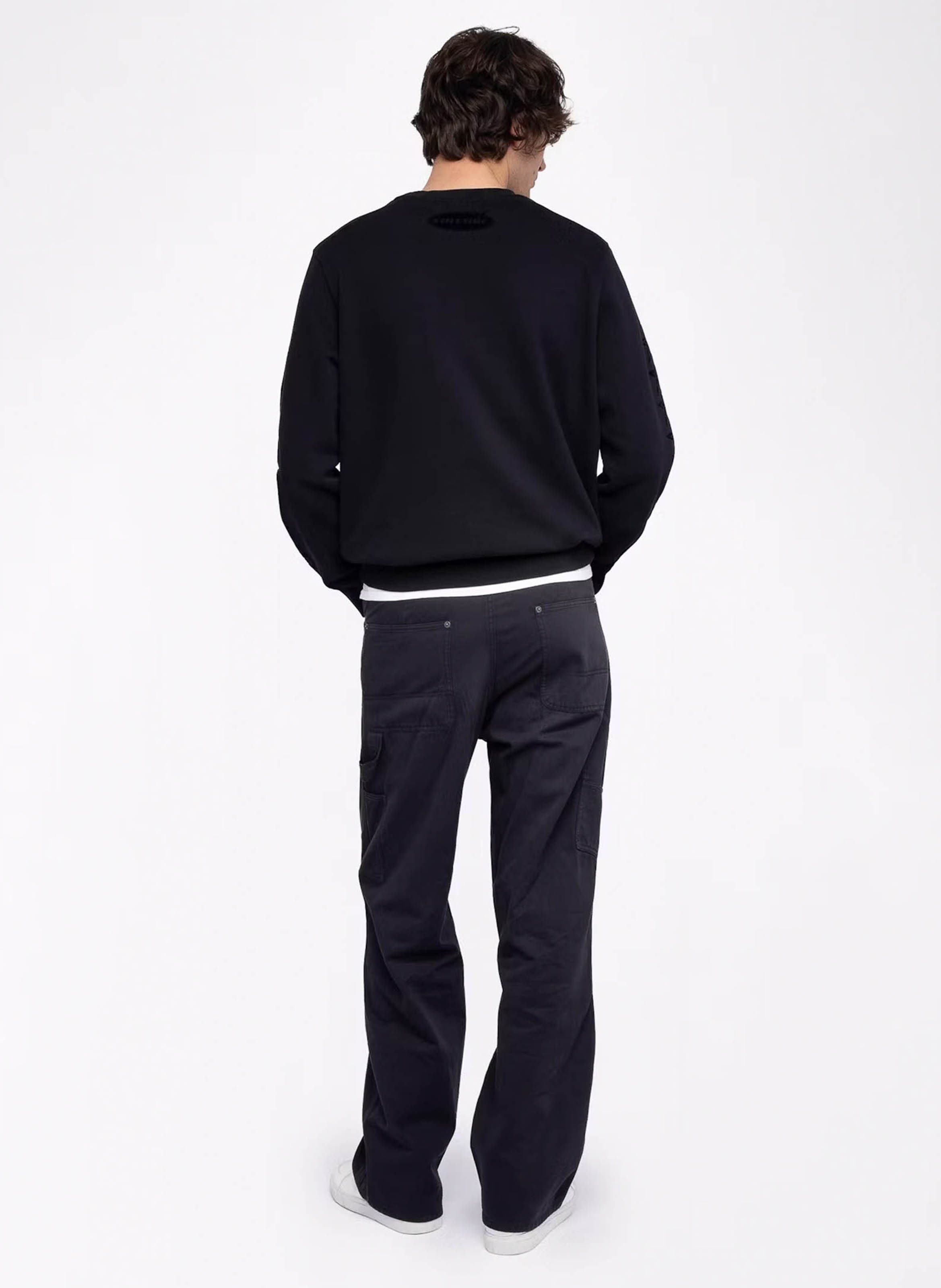 Straight-cut cotton-blend sweater with round neck ZADIG&VOLTAIRE Black