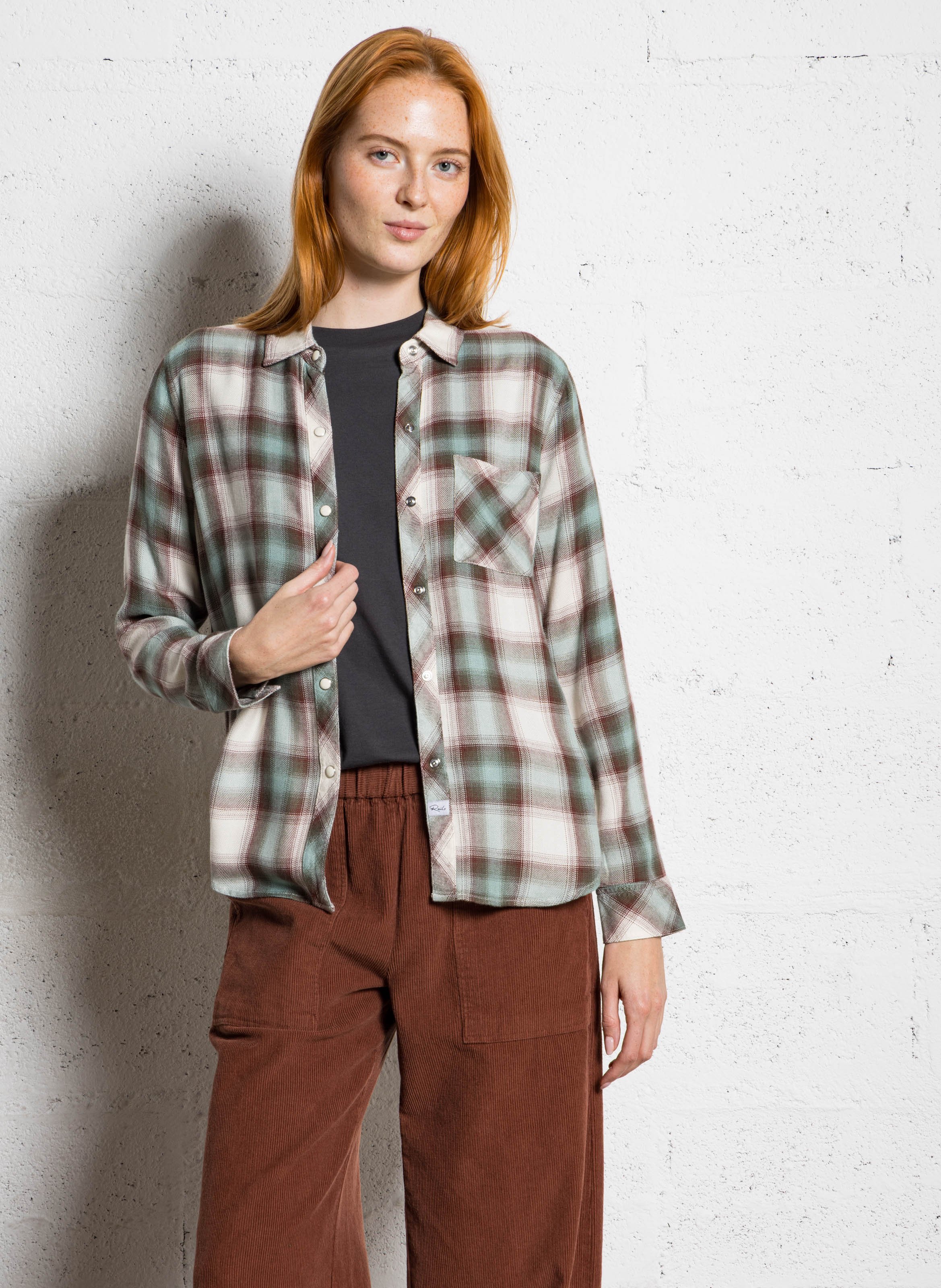 Chemise droite à carreaux RAILS Multicolore