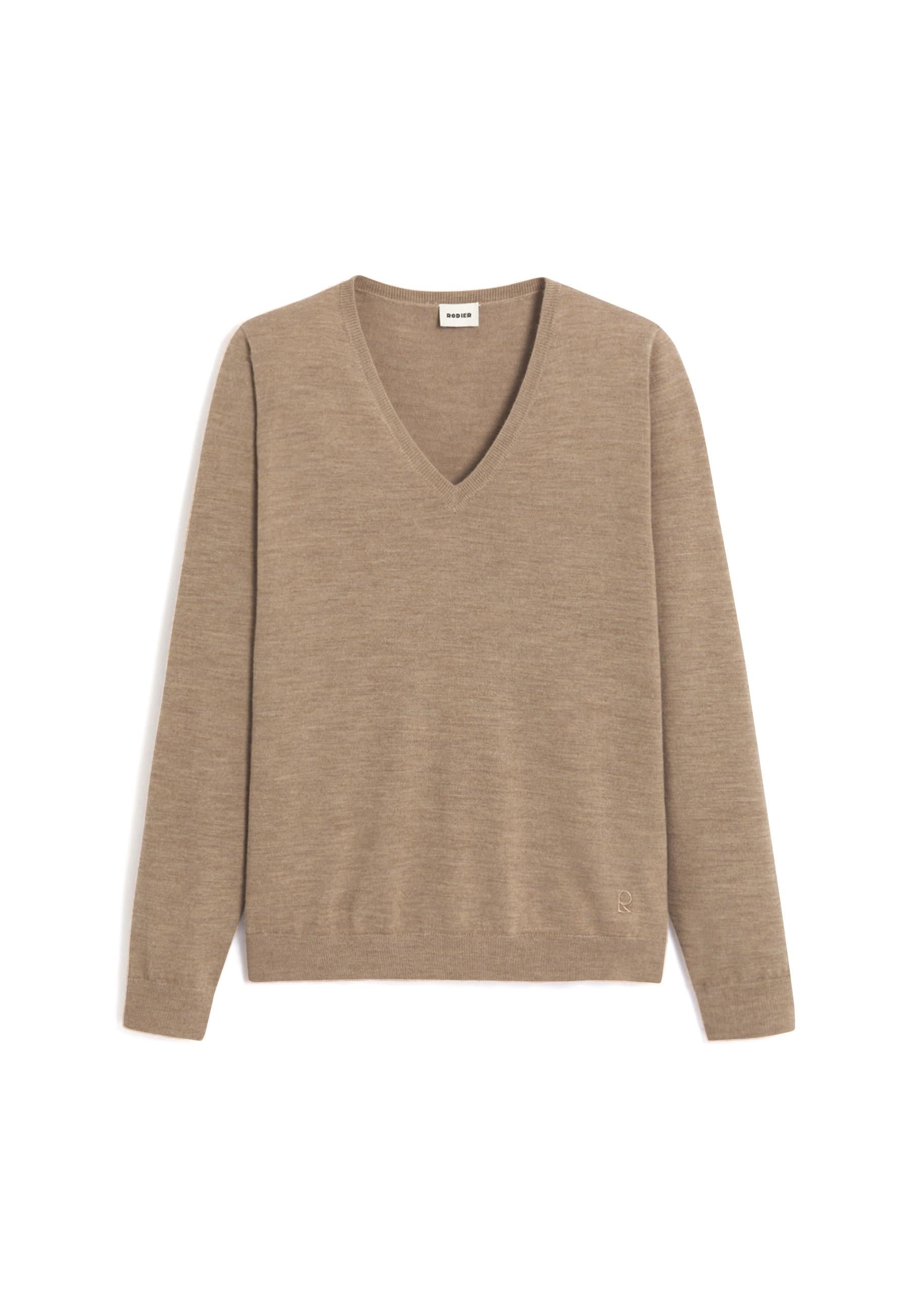 Bunelle wool V-neck sweater RODIER Beige