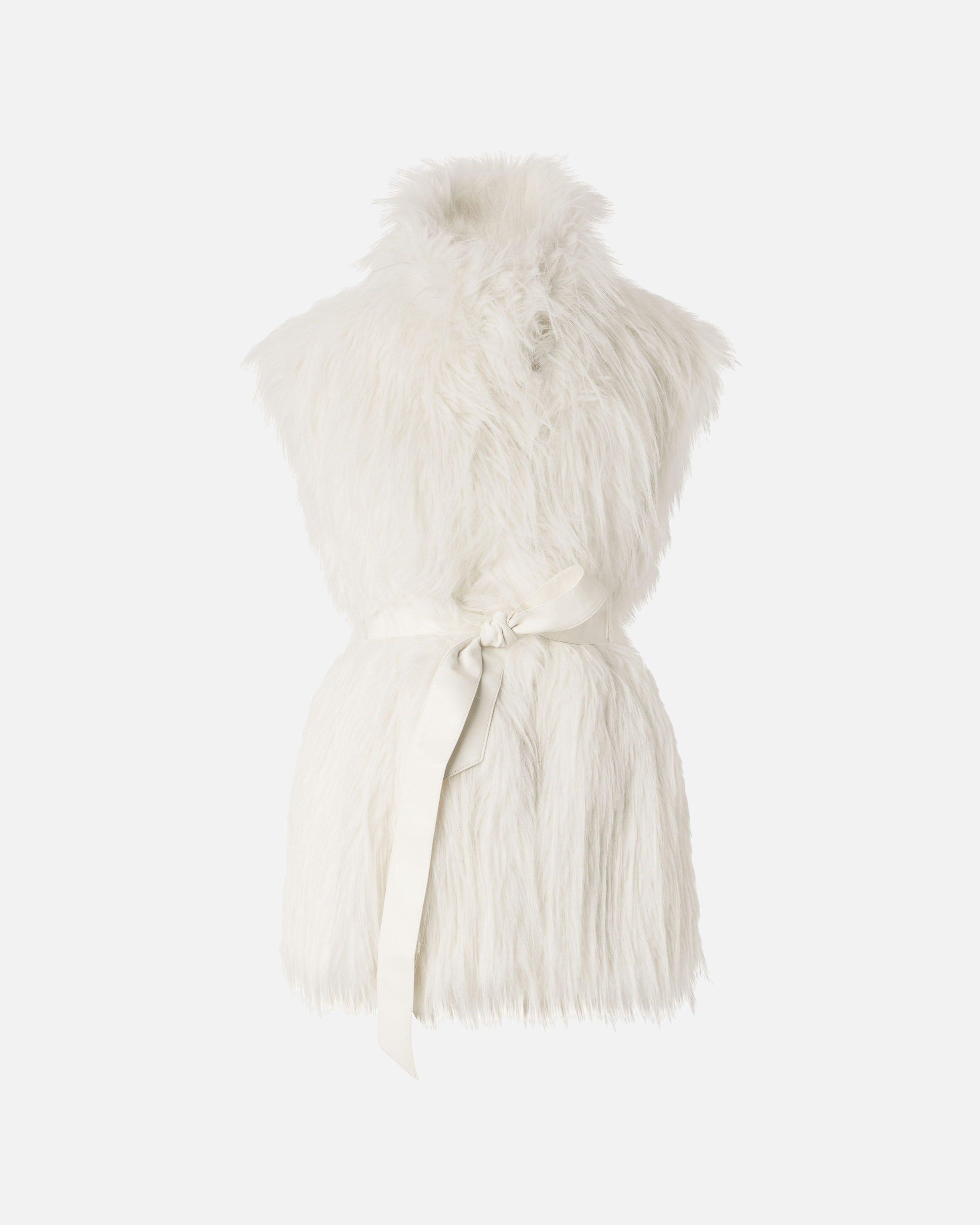 Faux fur cardigan PINKO White