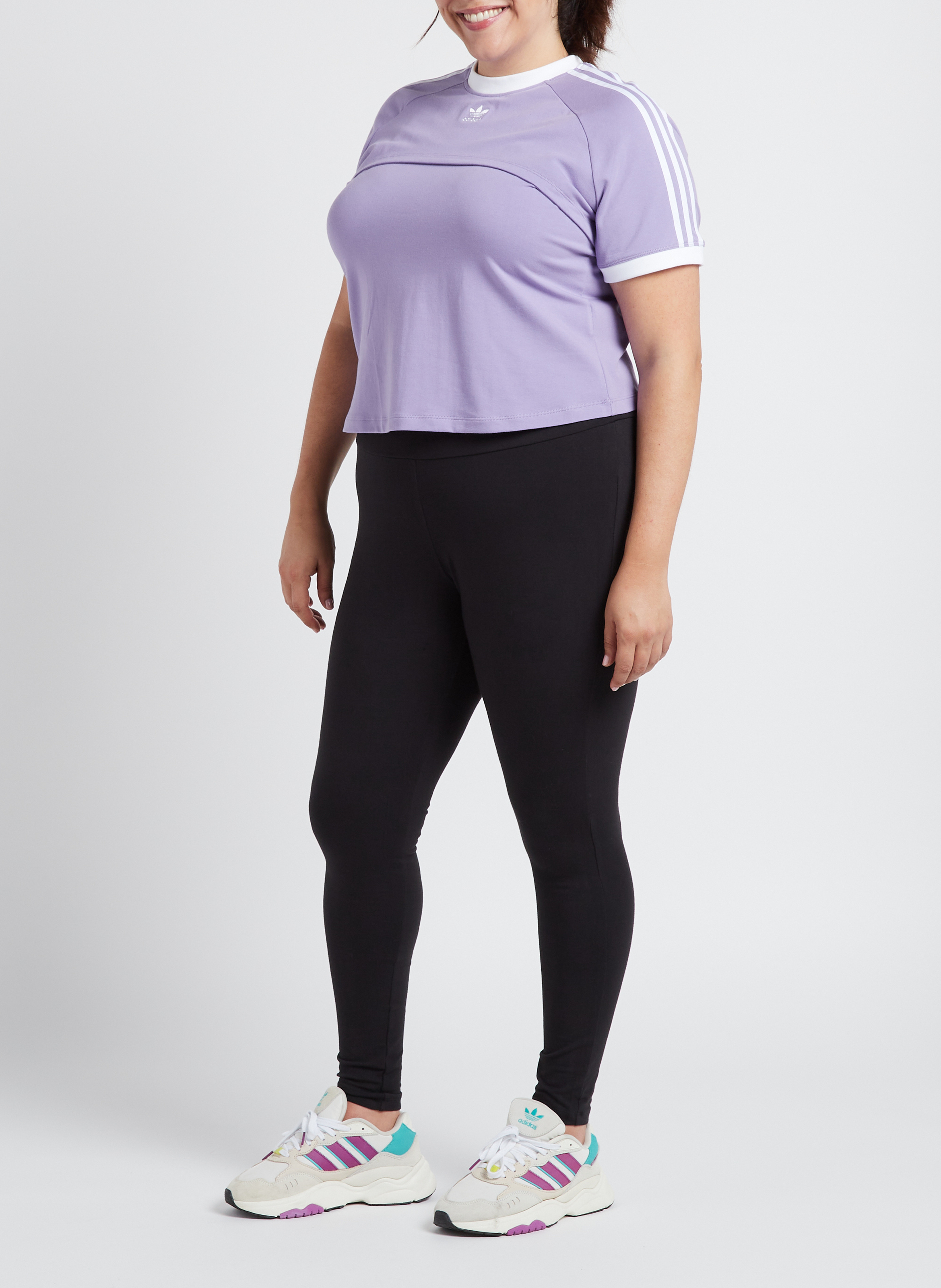 2-in-1-T-Shirt aus Baumwolle ADIDAS Violett