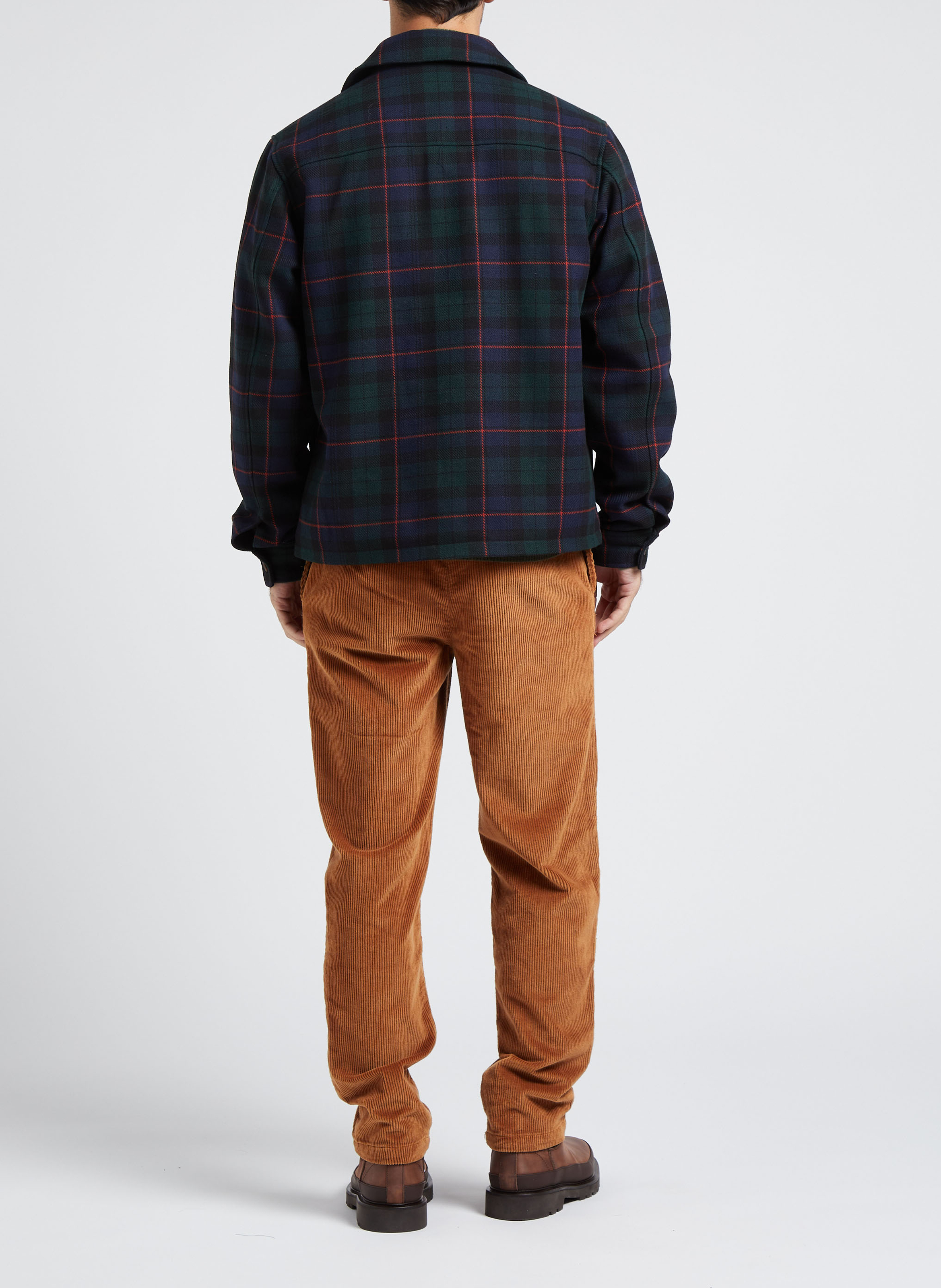 Checked print jacket with classic collar LES DEUX Multicolored