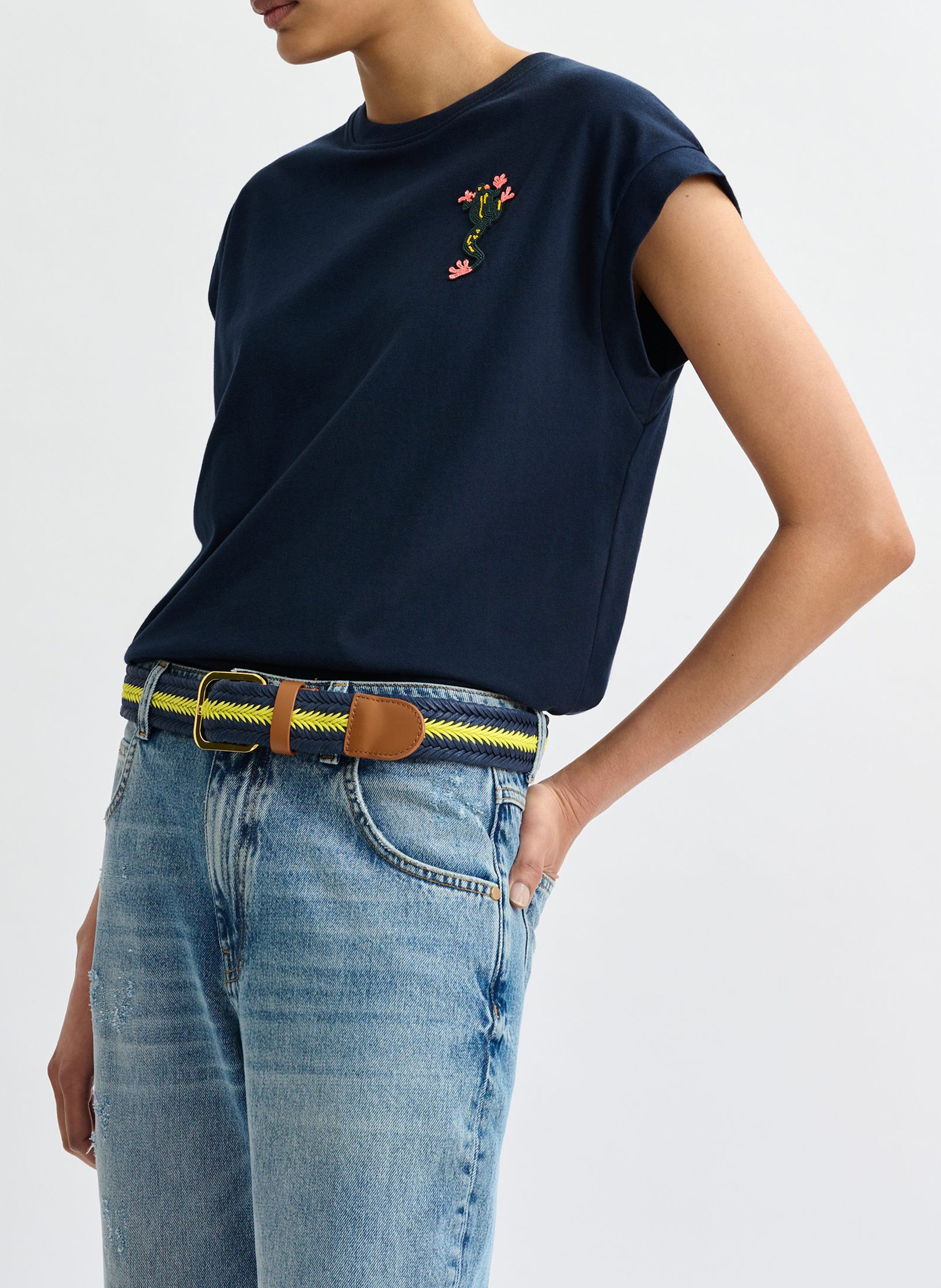 T-Shirt mit Perlen-Frosch ESSENTIEL ANTWERP