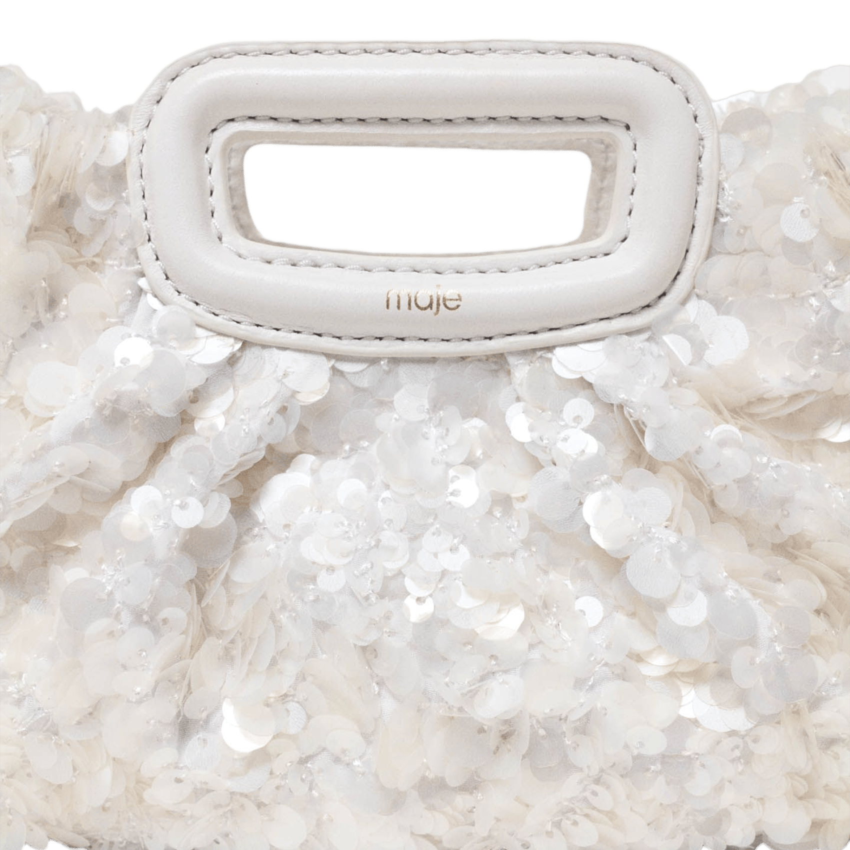 Sequined shoulder bag MAJE White