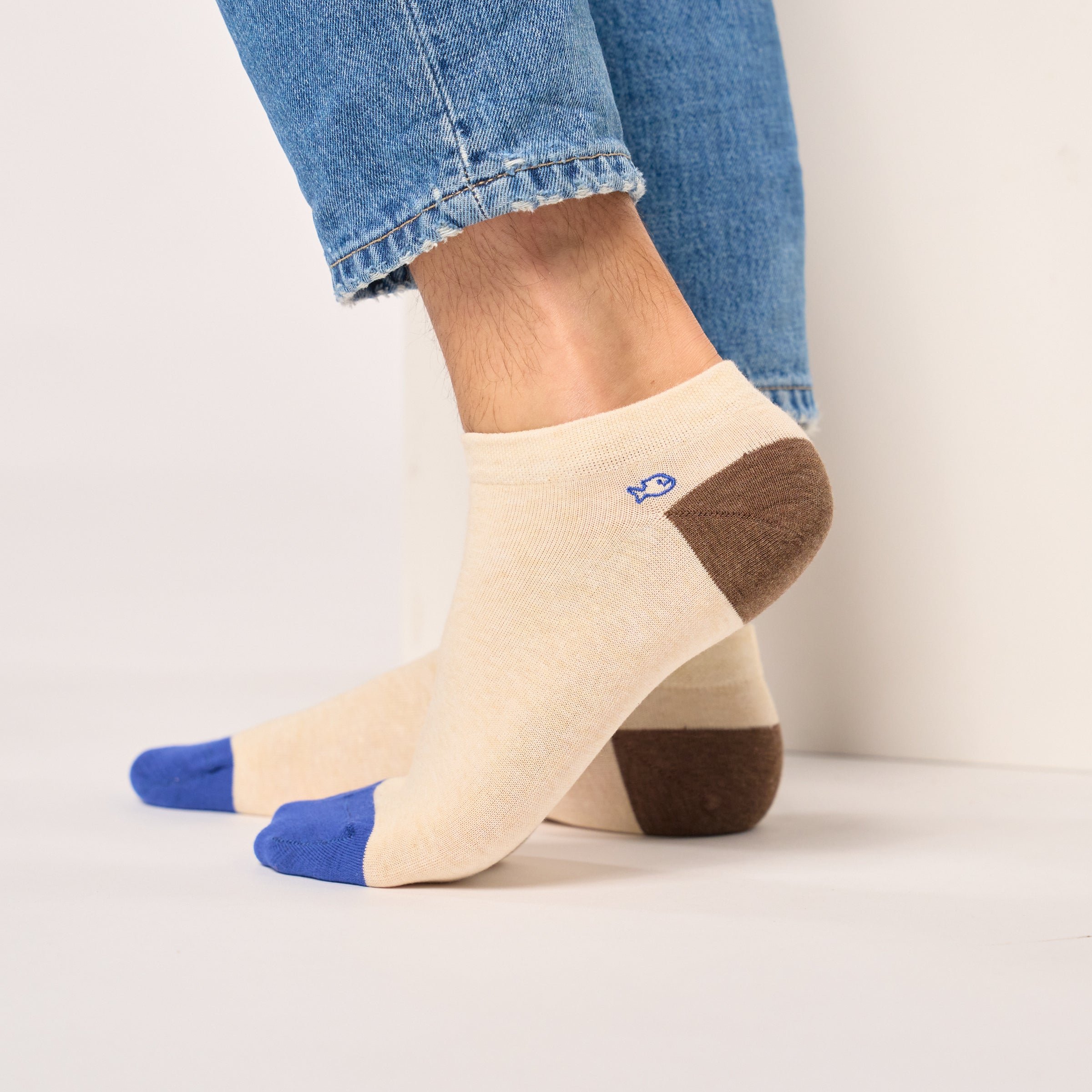 Combed cotton solid ankle socks BILLYBELT Beige