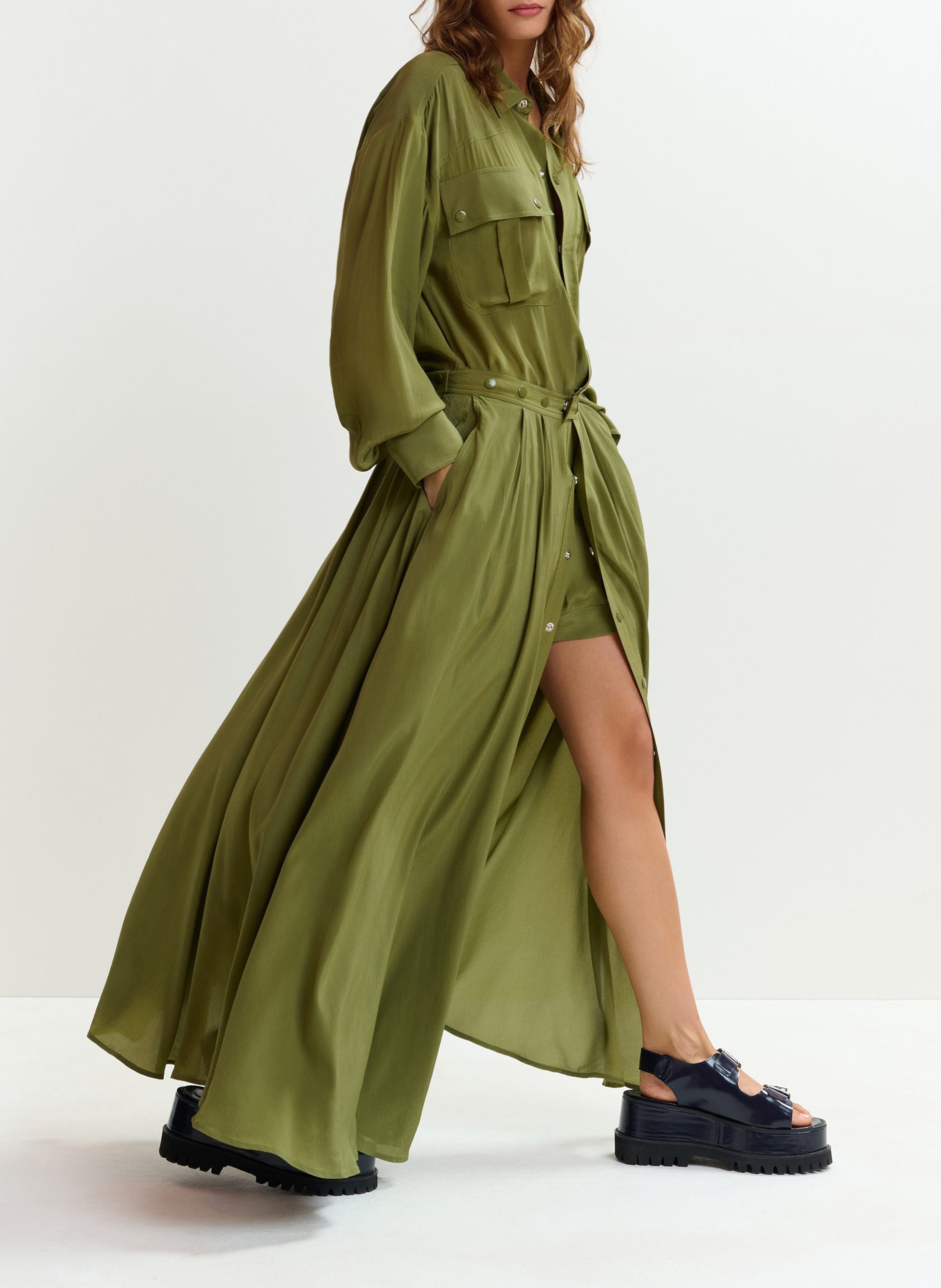 Combishort oversize col classique ESSENTIEL ANTWERP Vert