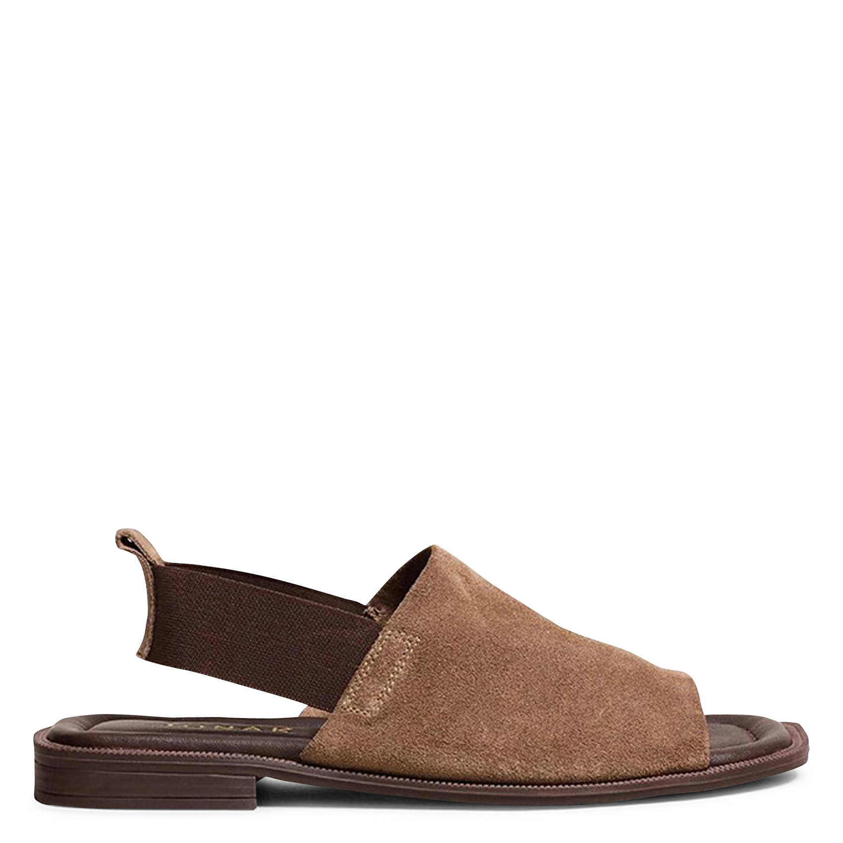 Sandales plates en cuir suédé JONAK Marron