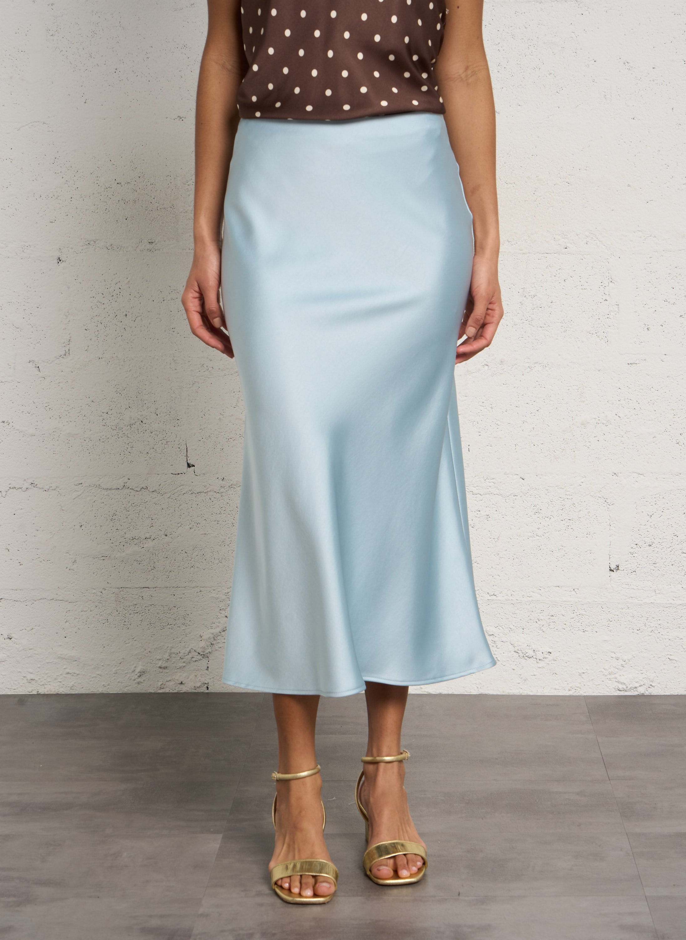 Kurzer, satinierter Rock IMPERIAL Blau