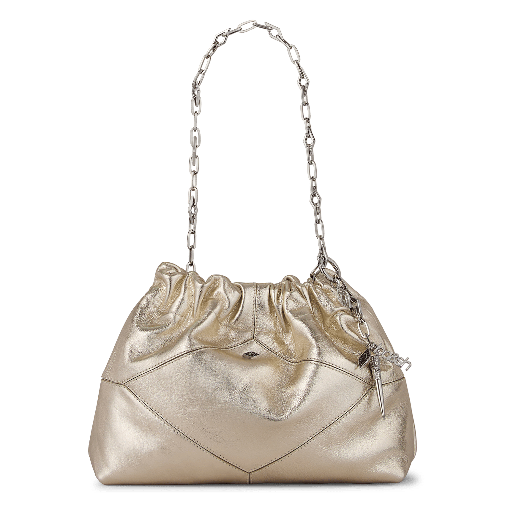 Glanzende schoudertas BA&SH Goudkleurig