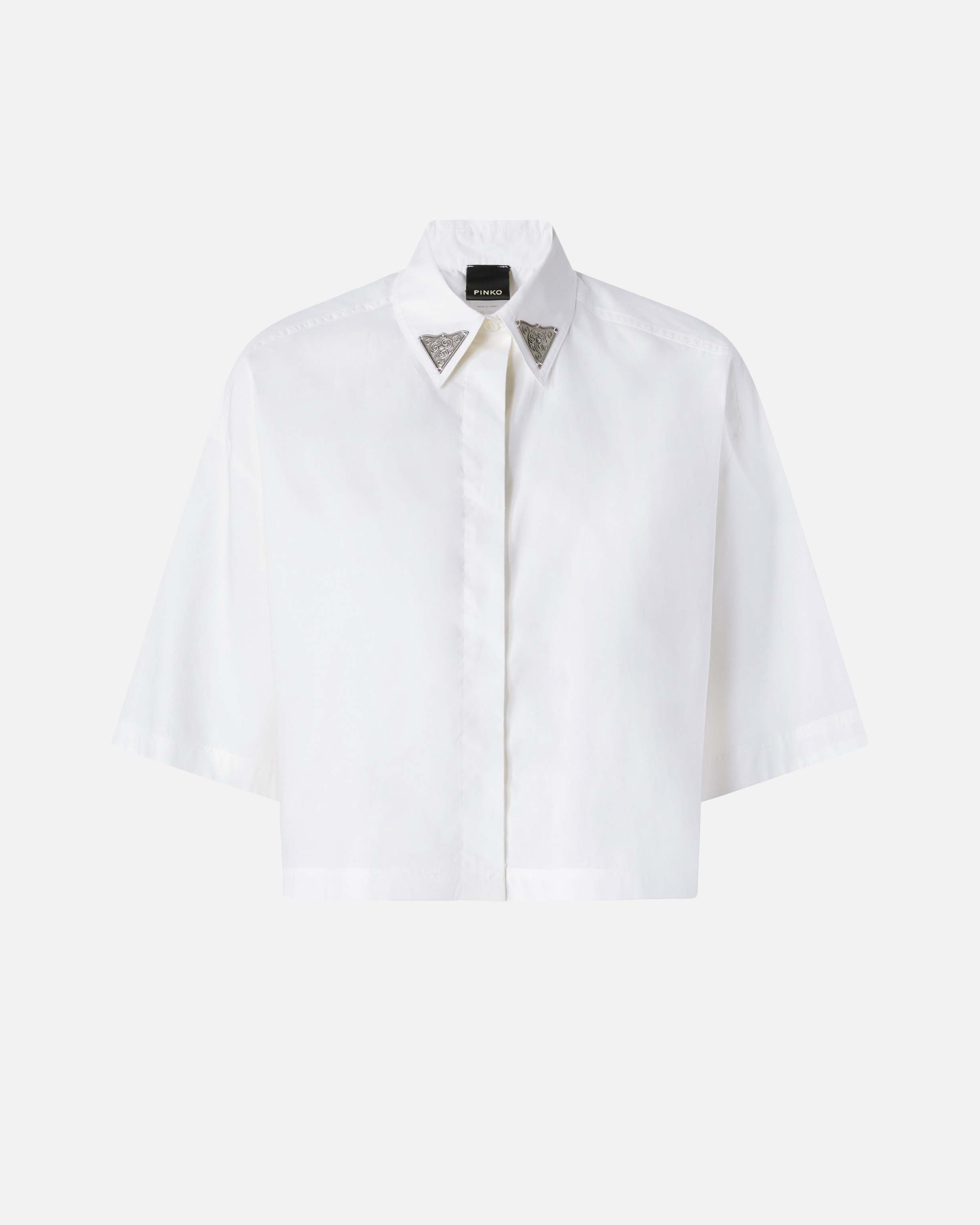 Chemise cropped avec détails métalliques PINKO Blanc