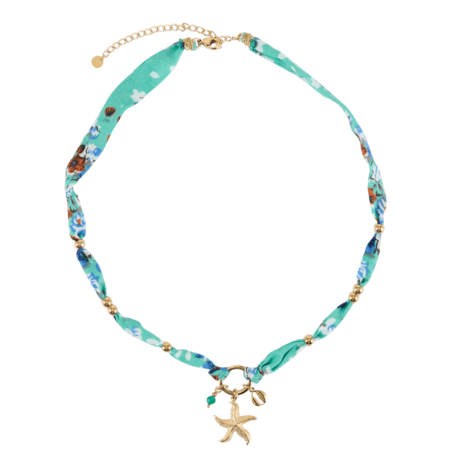 Bedruckte Halskette AU PRINTEMPS PARIS Blau