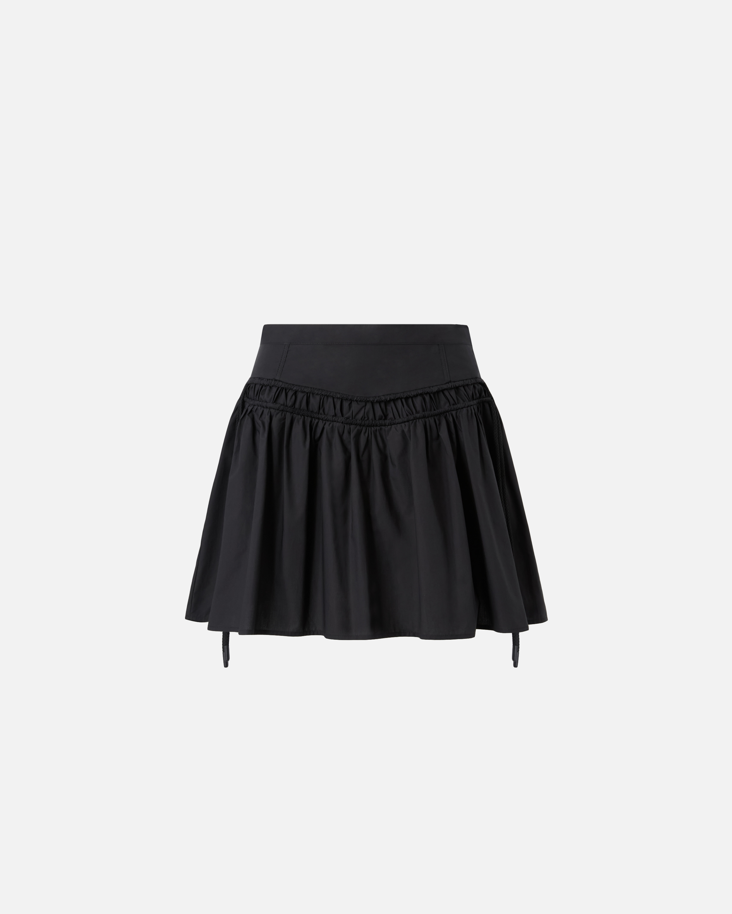Short gathered skirt with drawstring ties PINKO Black