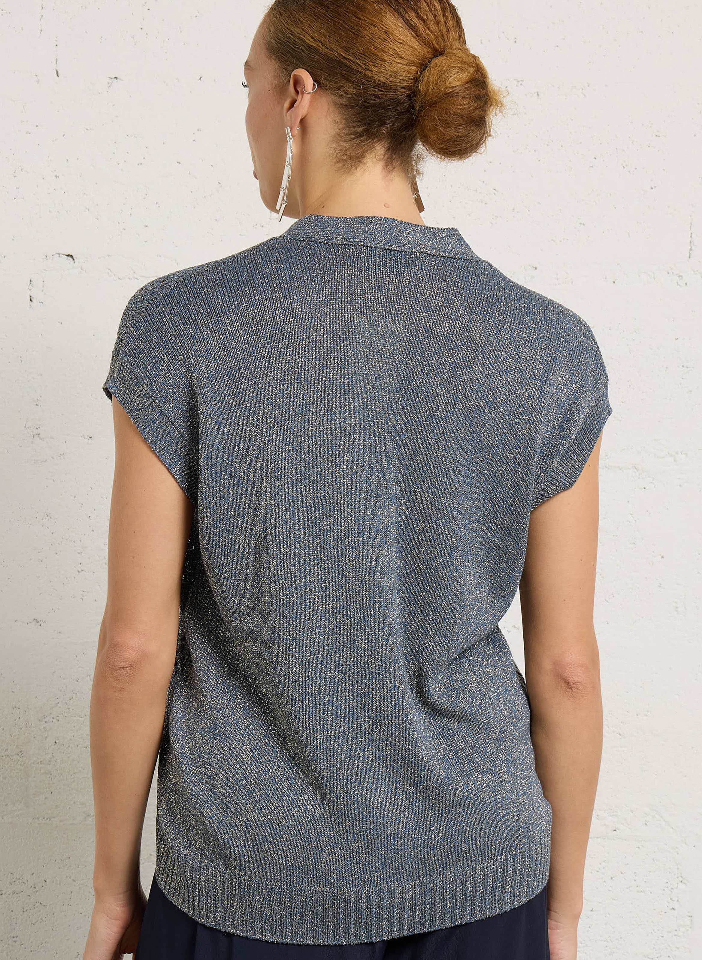 Oversized-Strickweste mit Lochmuster MOMONI Weiss