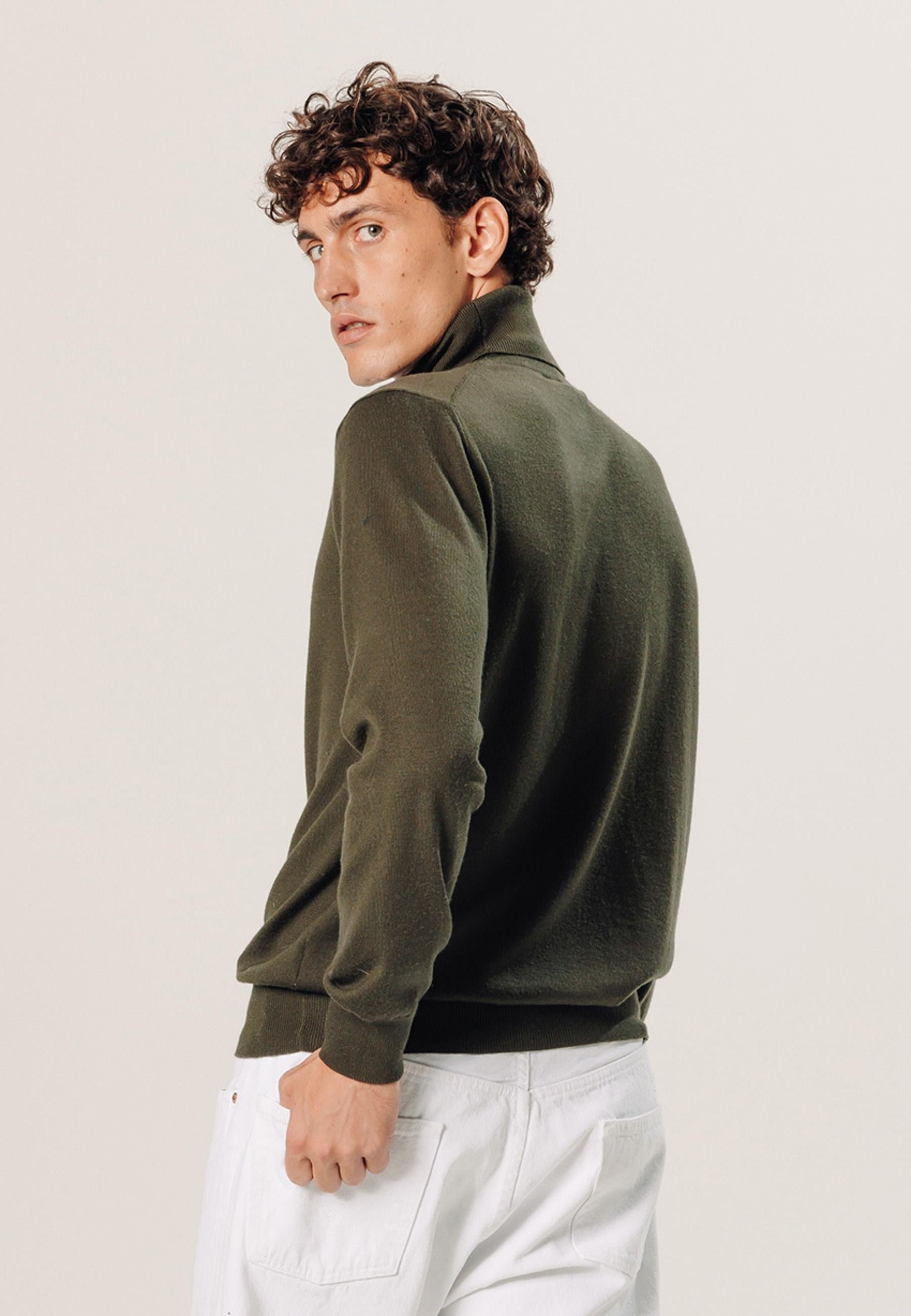 Pull col roulé en laine mérinos RODIER Vert