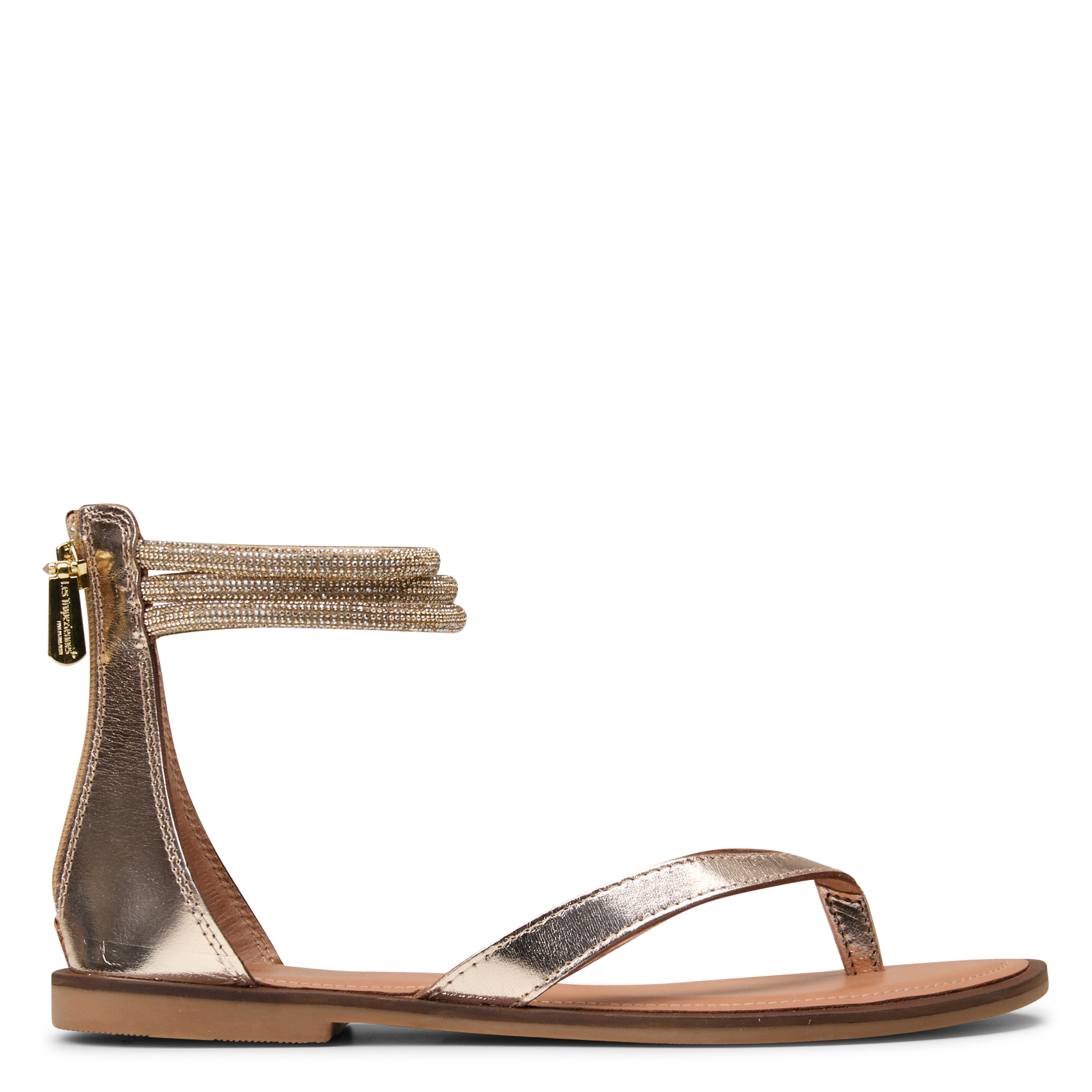 Sandales plates en cuir LES TROPEZIENNES PAR M.BELARBI Doré