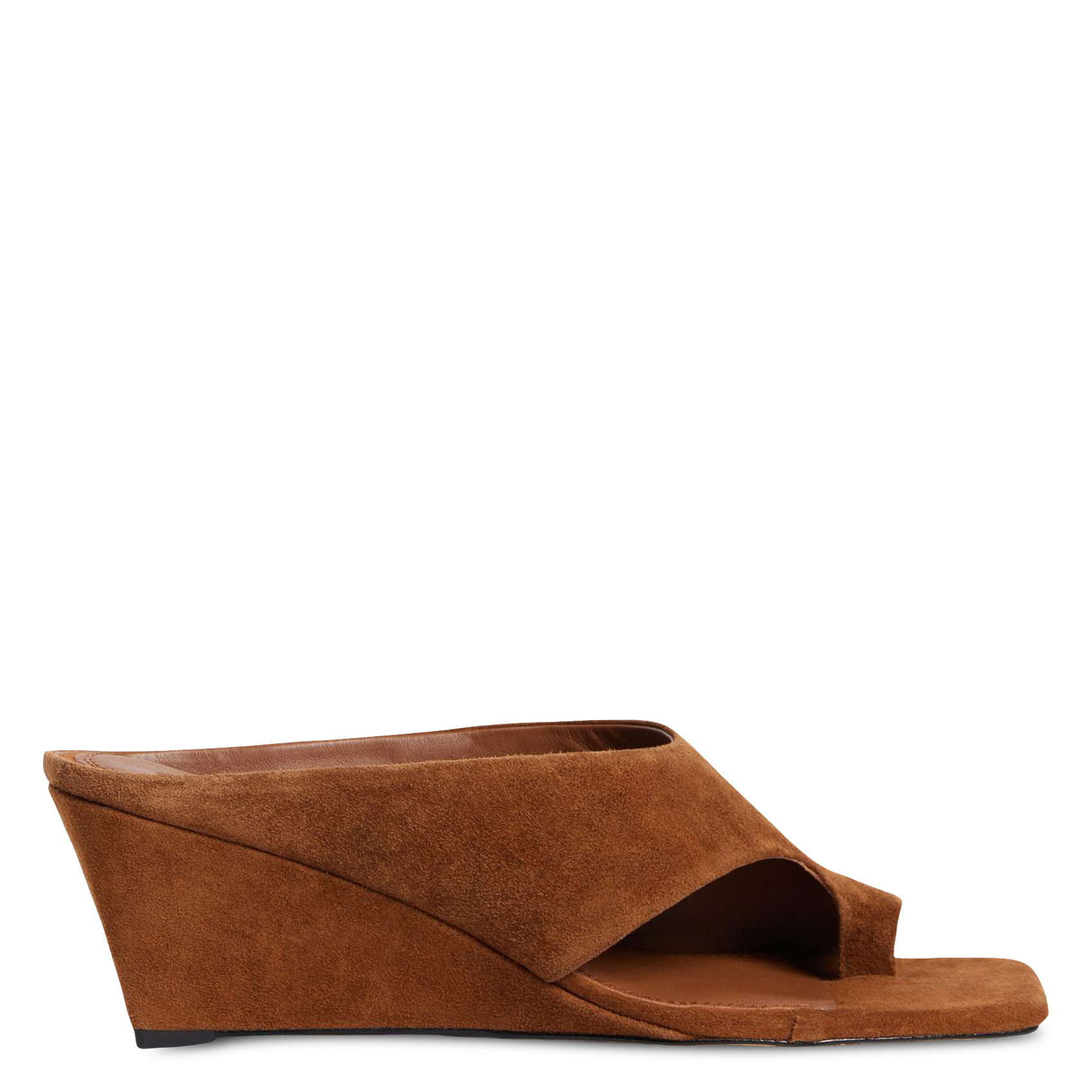 Mules compensées en cuir SANDRO Marron