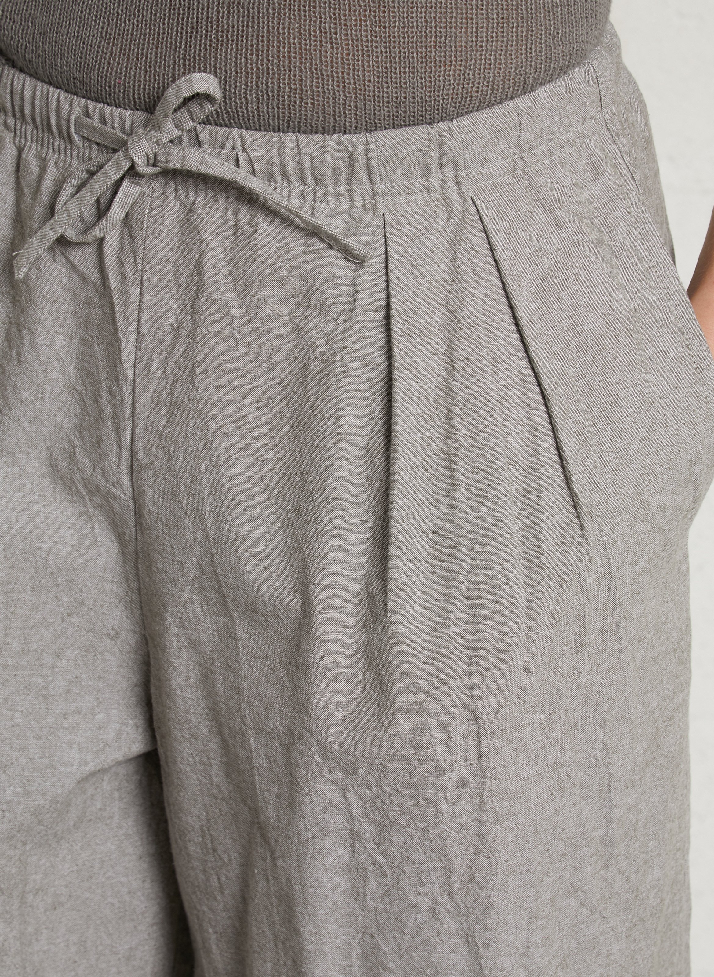 Pantalon large en coton AMERICAN VINTAGE Beige