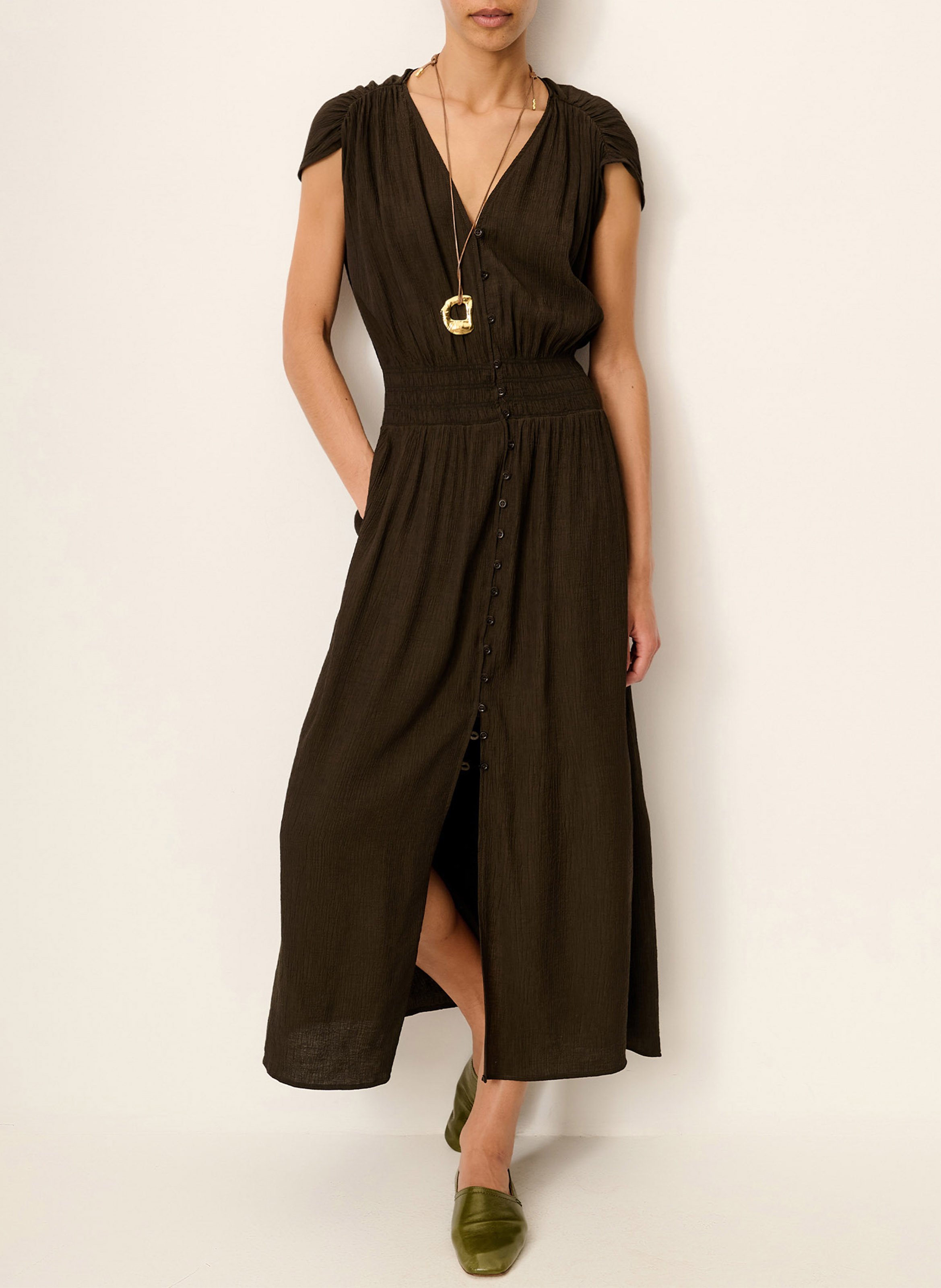 Gerade geschnittenes Hemdkleid SESSUN Braun