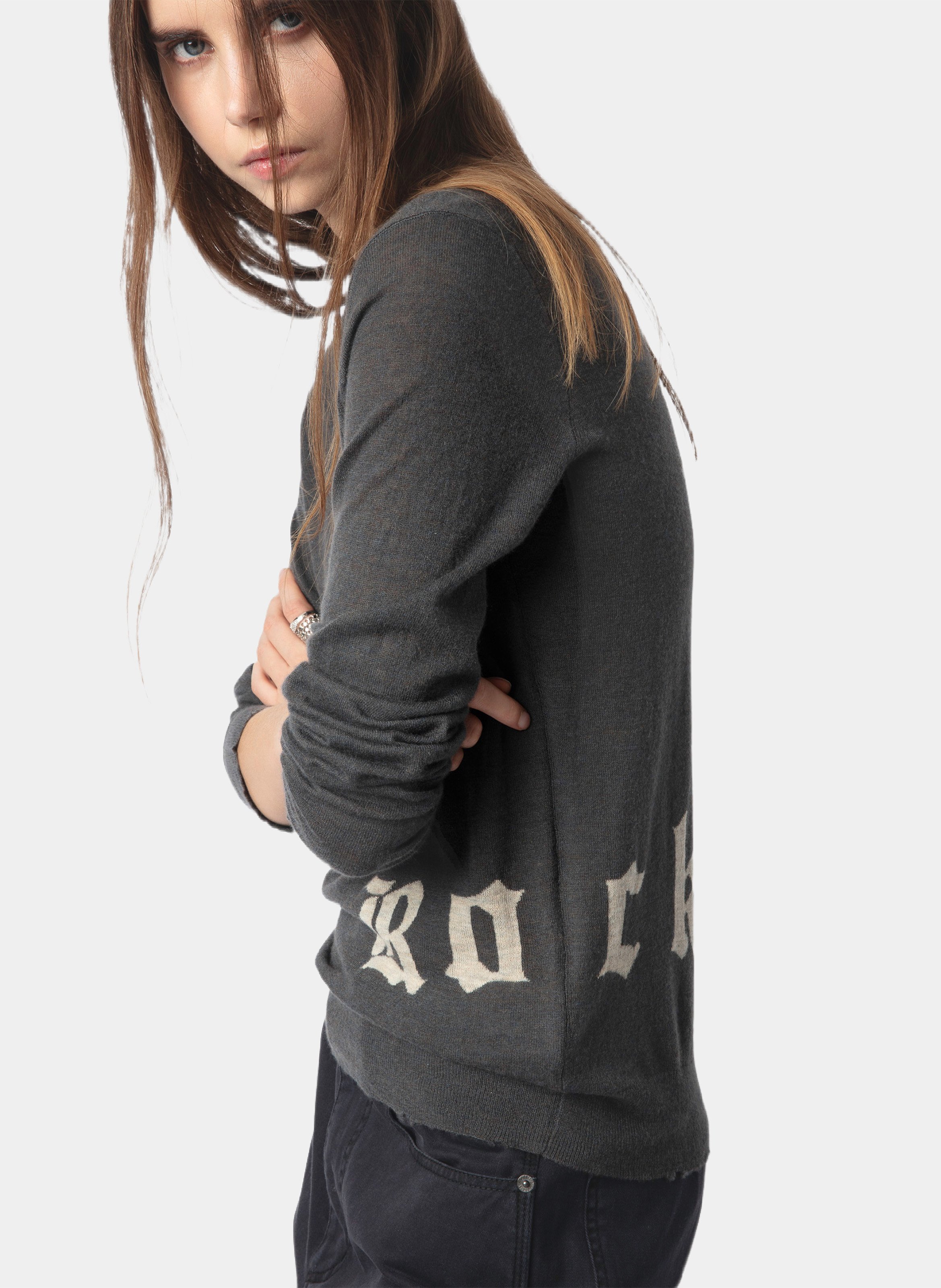 Pull droit en cachemire ZADIG&VOLTAIRE Gris