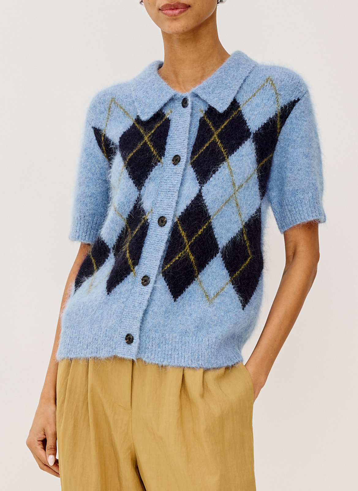 Vest met klassieke kraag - wolblend RAILS Blauw