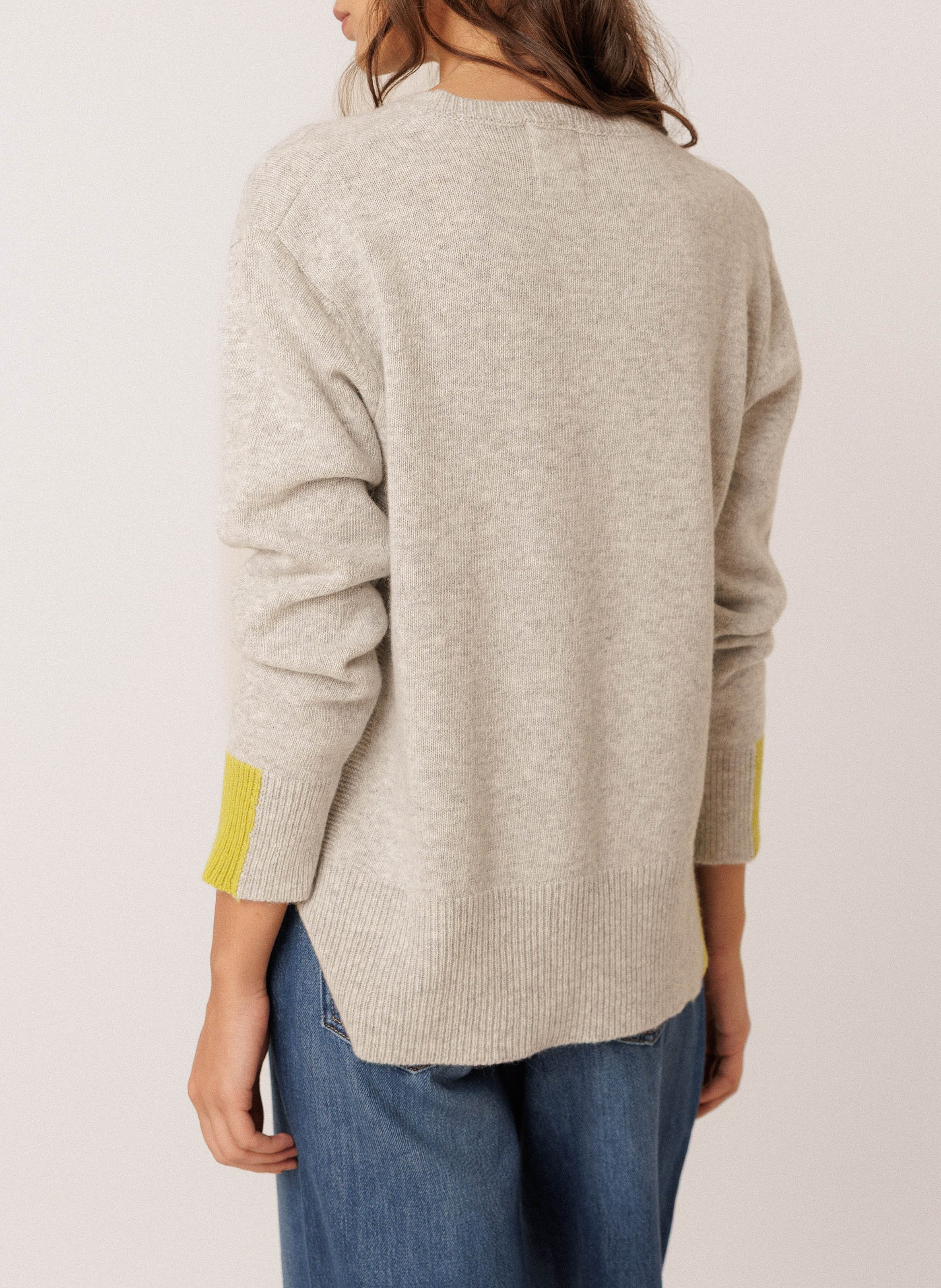 Round-neck straight sweater INDI & COLD Grey