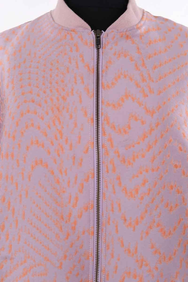 Regular-fit organic cotton jacket with sherpa collar MODETROTTER - Seconde Main Pink