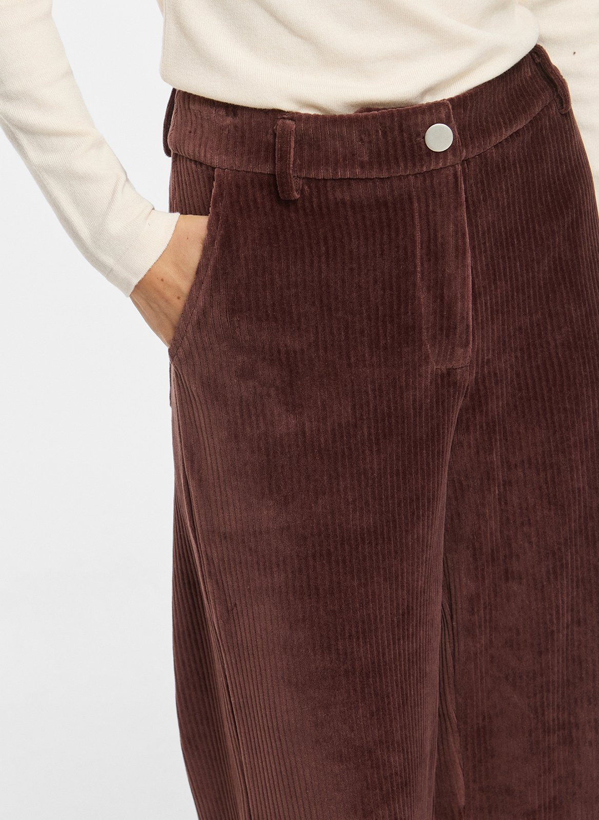 Pantalon large en coton mélangé | Marron VILA Femme
