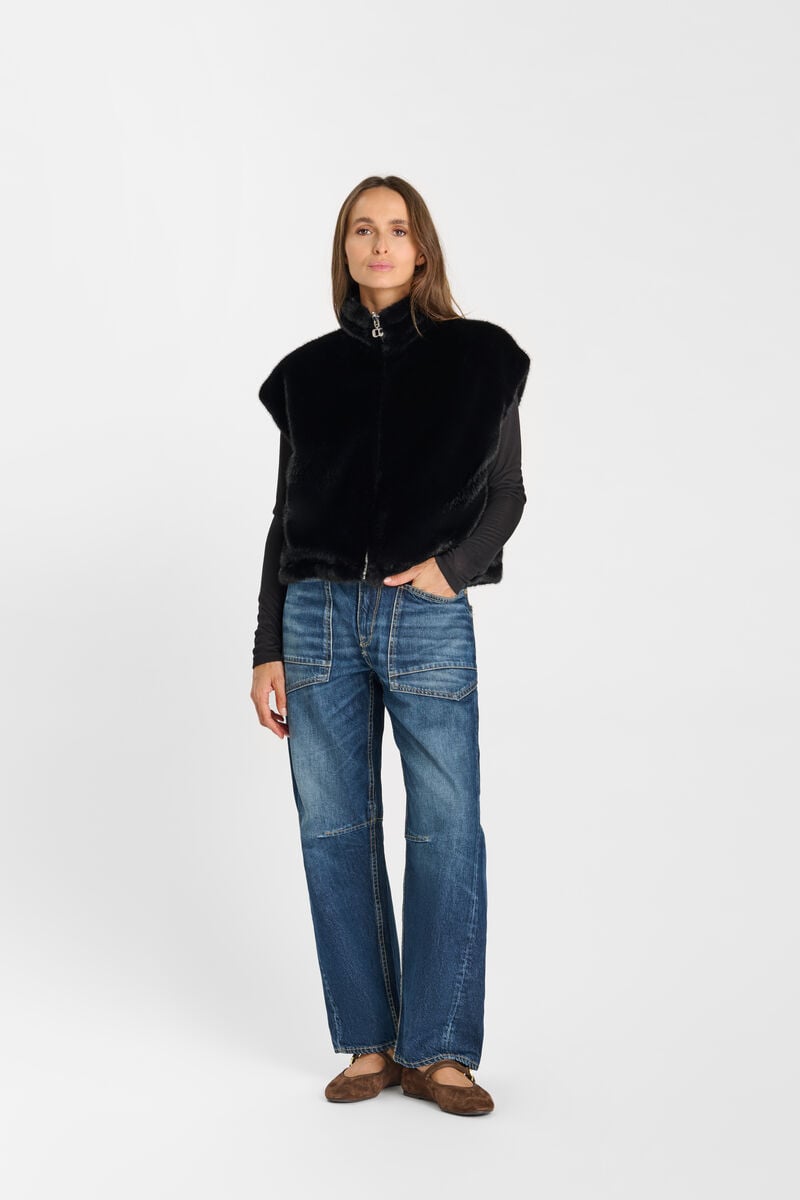 Sleeveless jacket LE TEMPS DES CERISES Black