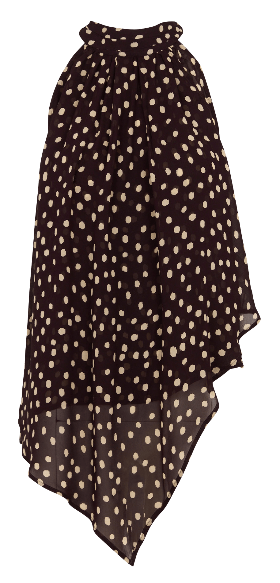 Asymmetric Printed Polka Dot Flowy Top IKKS Red