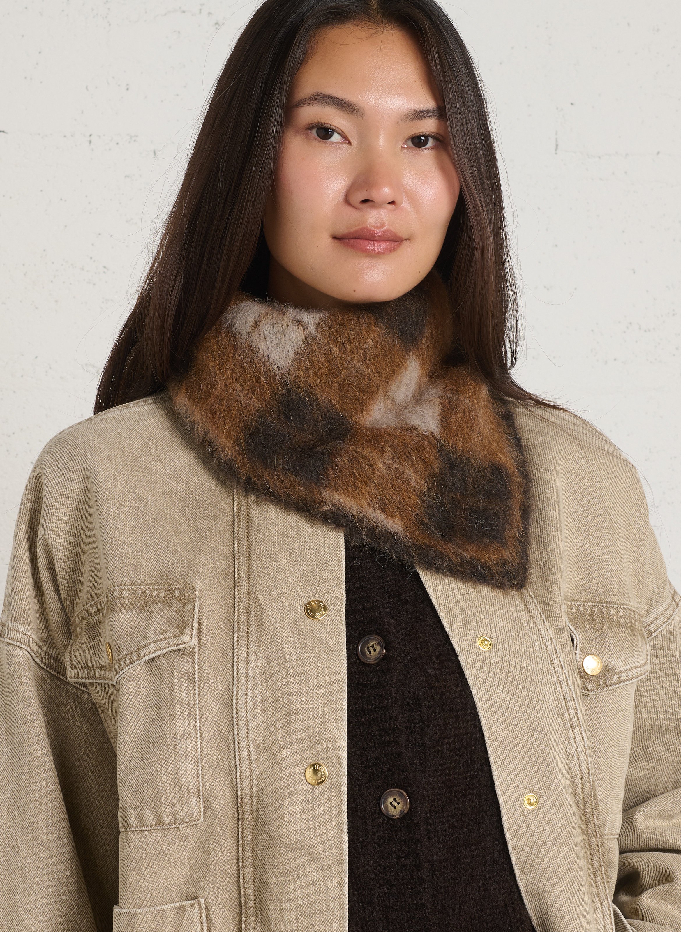 Driehoekige jacquard sjaal DES PETITS HAUTS Veelkleurig