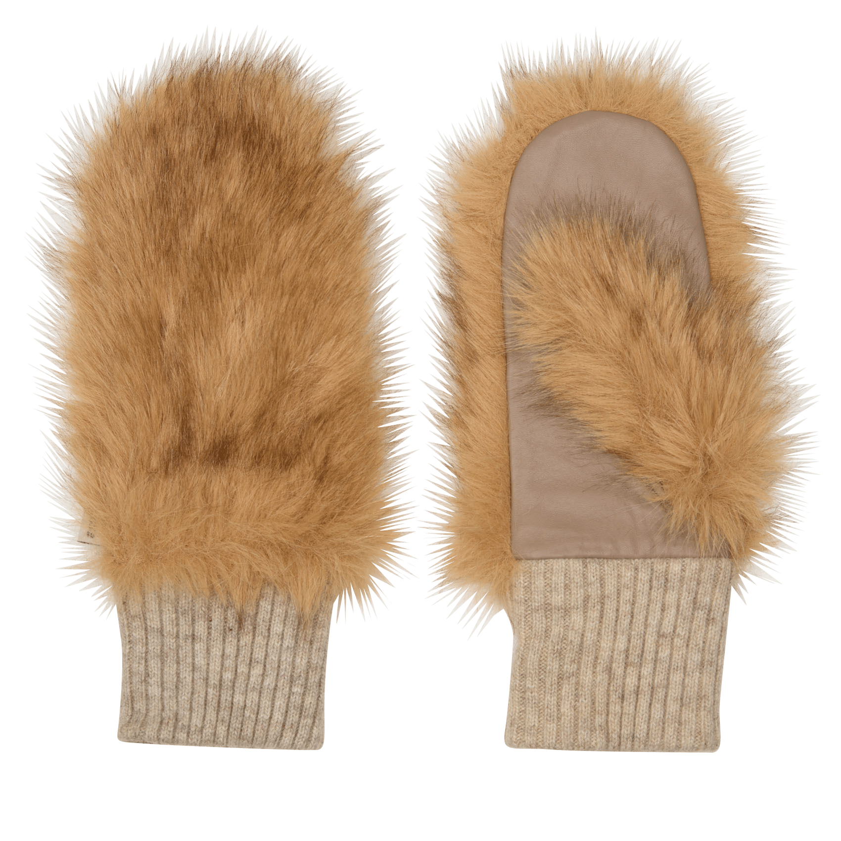 Synthetic Fur Mittens BELLEROSE Multicolored