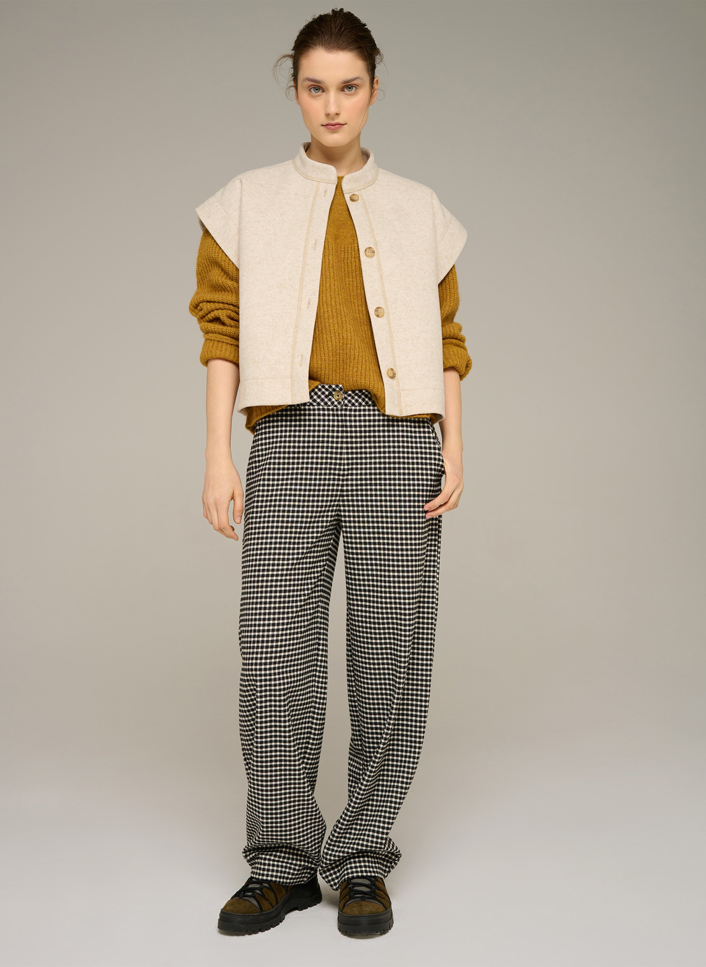 Pantalon droit à motifs COTELAC ACOTE Noir